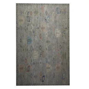 Grey Traditional Wool Rug - 8'10" x 11'11"