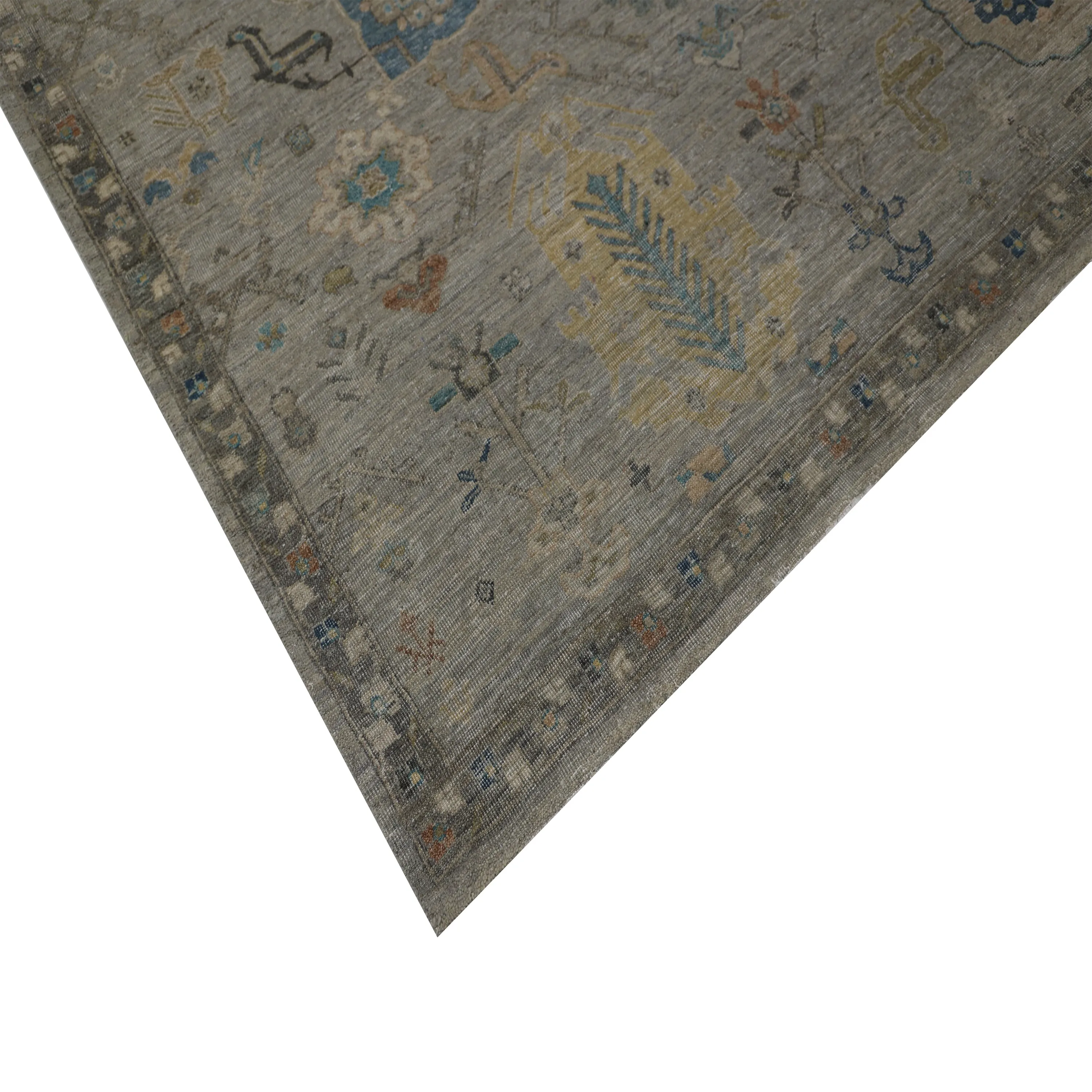 Grey Traditional Wool Rug - 8'10" x 11'11"