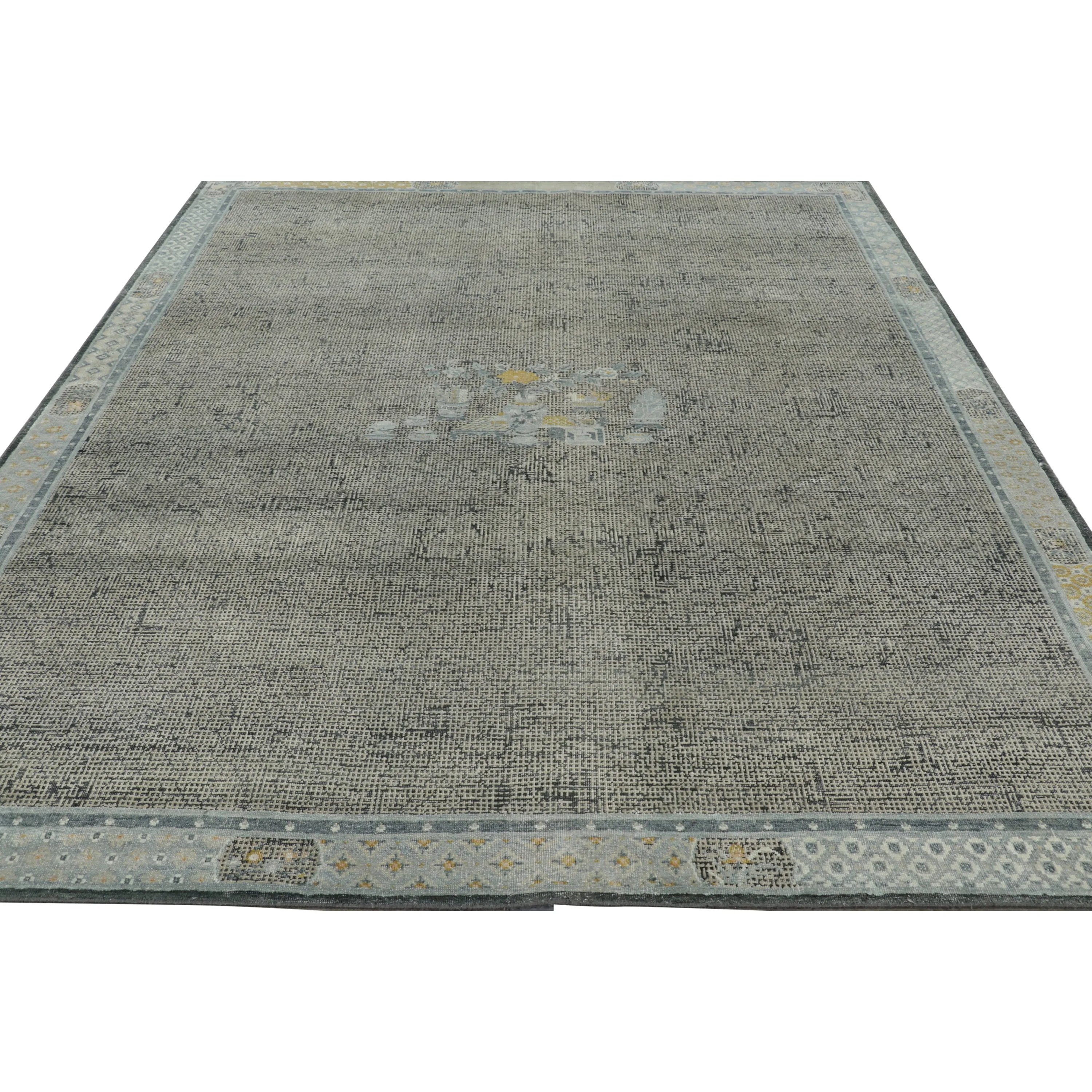 Grey Traditional Wool Silk Rug - 8'1" x 10'1"