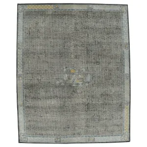 Grey Traditional Wool Silk Rug - 8'1" x 10'1"