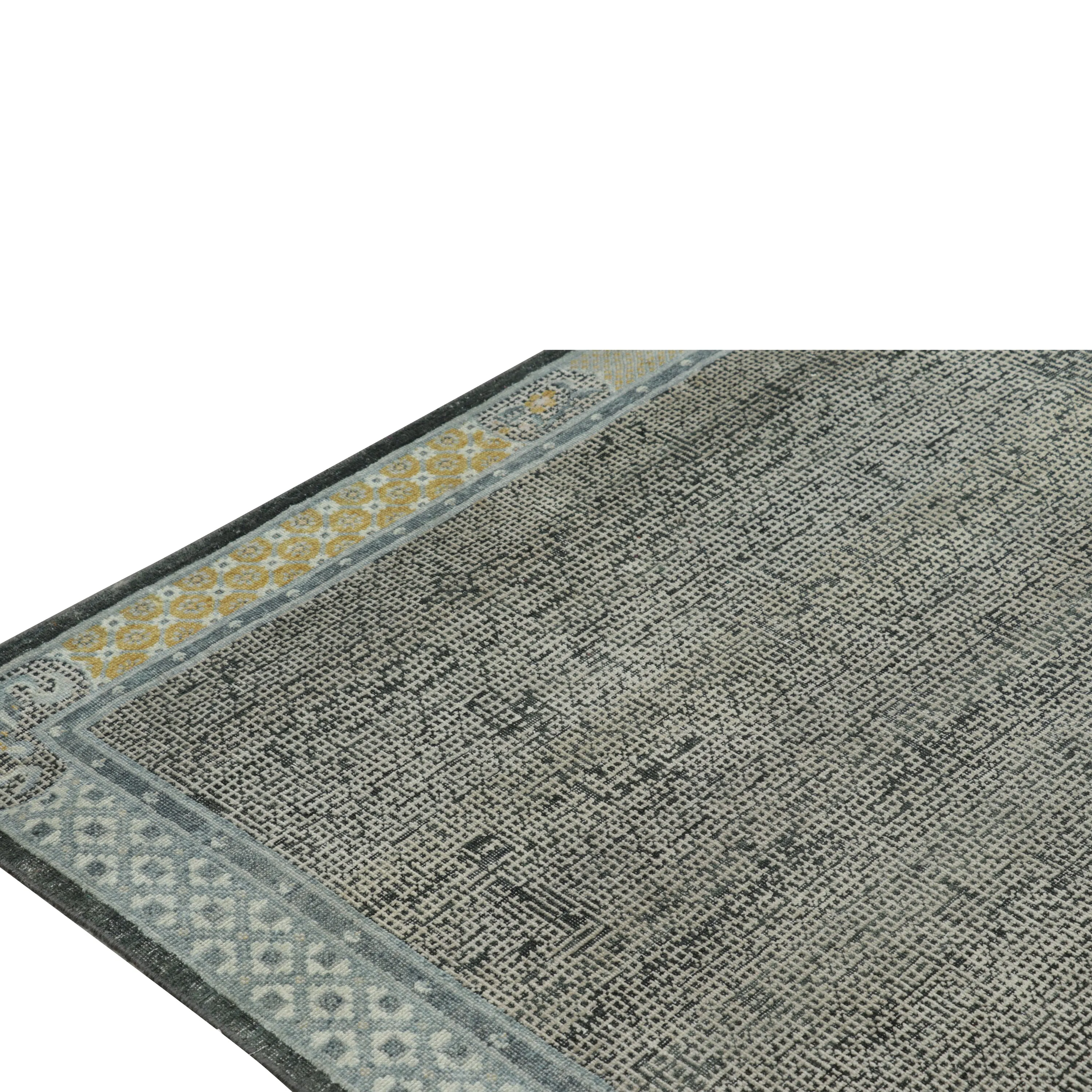 Grey Traditional Wool Silk Rug - 8'1" x 10'1"