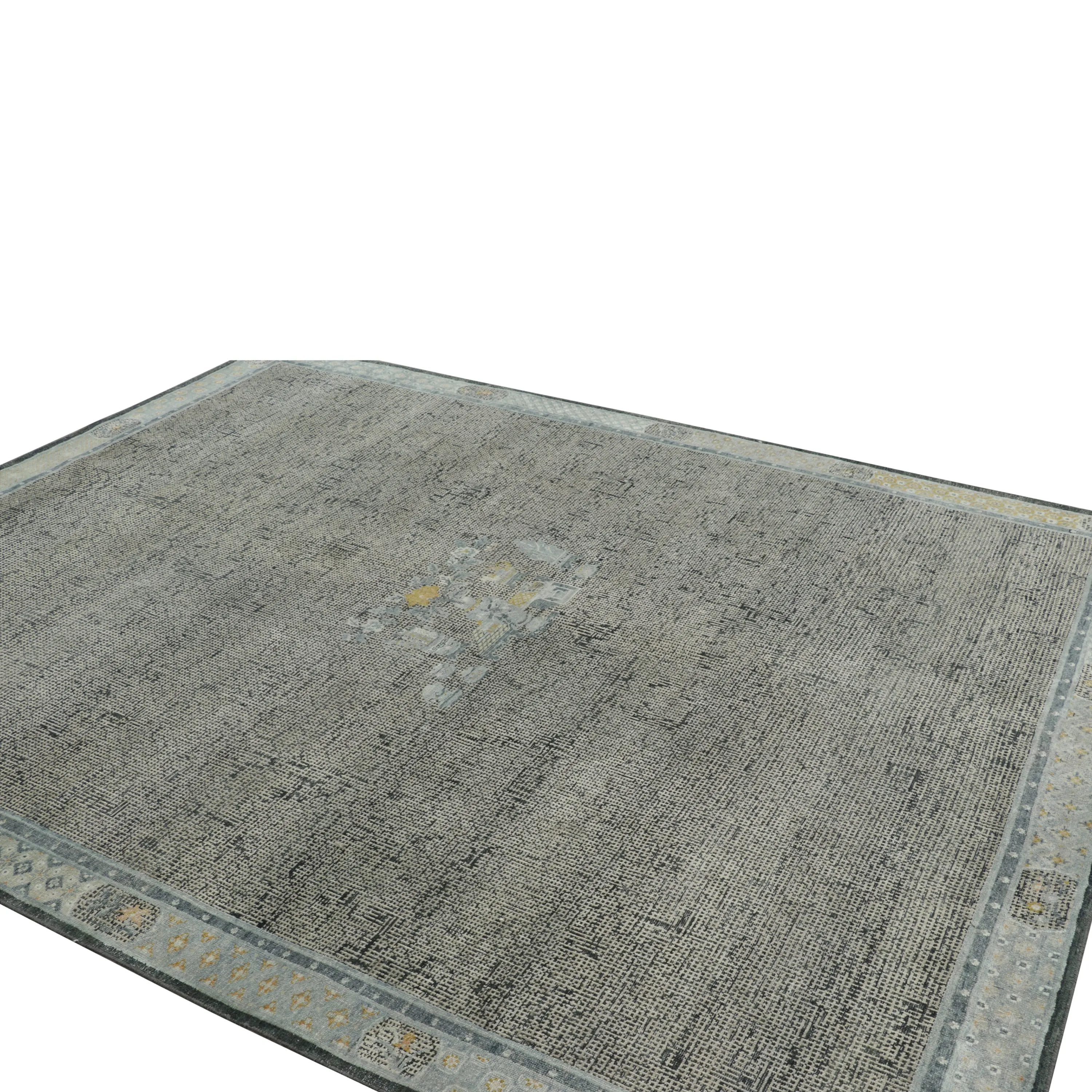 Grey Traditional Wool Silk Rug - 8'1" x 10'1"