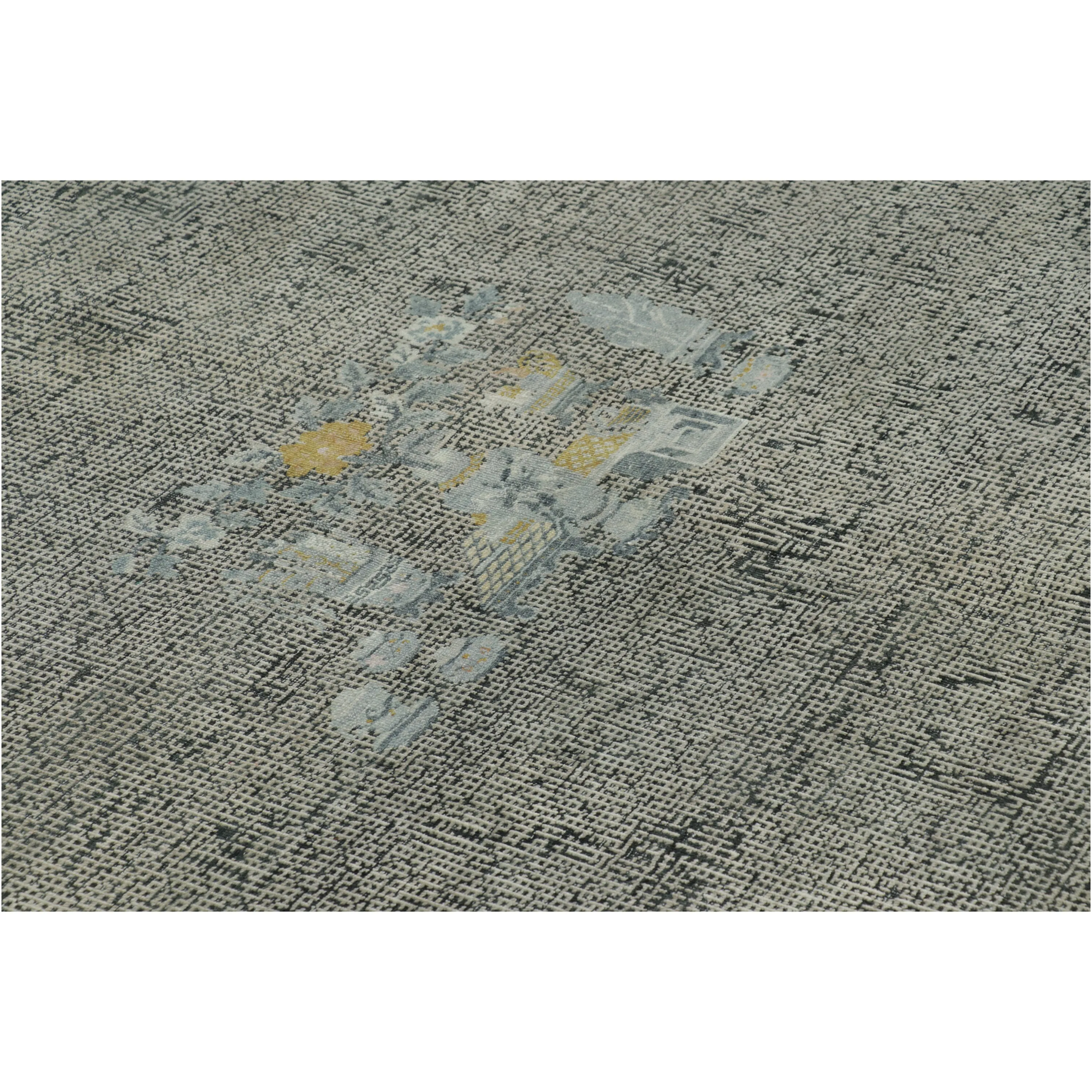 Grey Traditional Wool Silk Rug - 8'1" x 10'1"