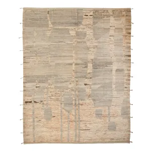 Grey Zameen Transitional Wool Rug - 10'3" x 12'2"
