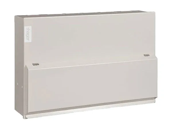 Hager VML910CURKPP Pre-Populated 10 Way High Integrity Consumer Unit c/w 8 MCBs