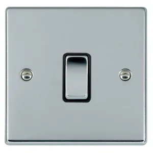 Hamilton 73DPBC-B  1 Gang 20AX Chrome Switch - Bright Steel and Black Insert