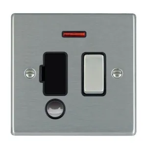 Hamilton 74SPNCSS-B 13A Switched Spur   Neon Flex Outlet, Satin Steel & Black