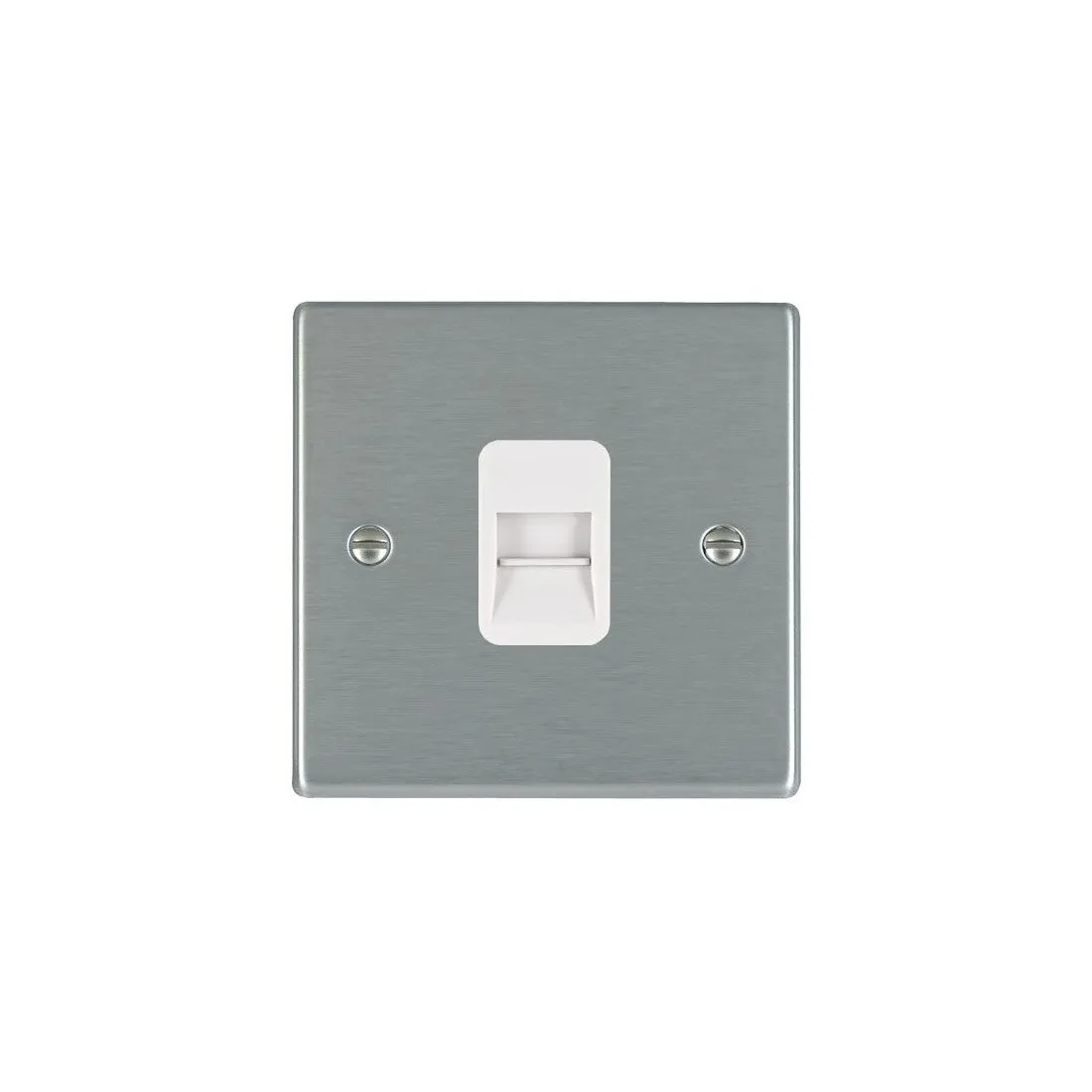 Hamilton 74TCSWH 1 Gang Telephone Slave, Satin Steel & White