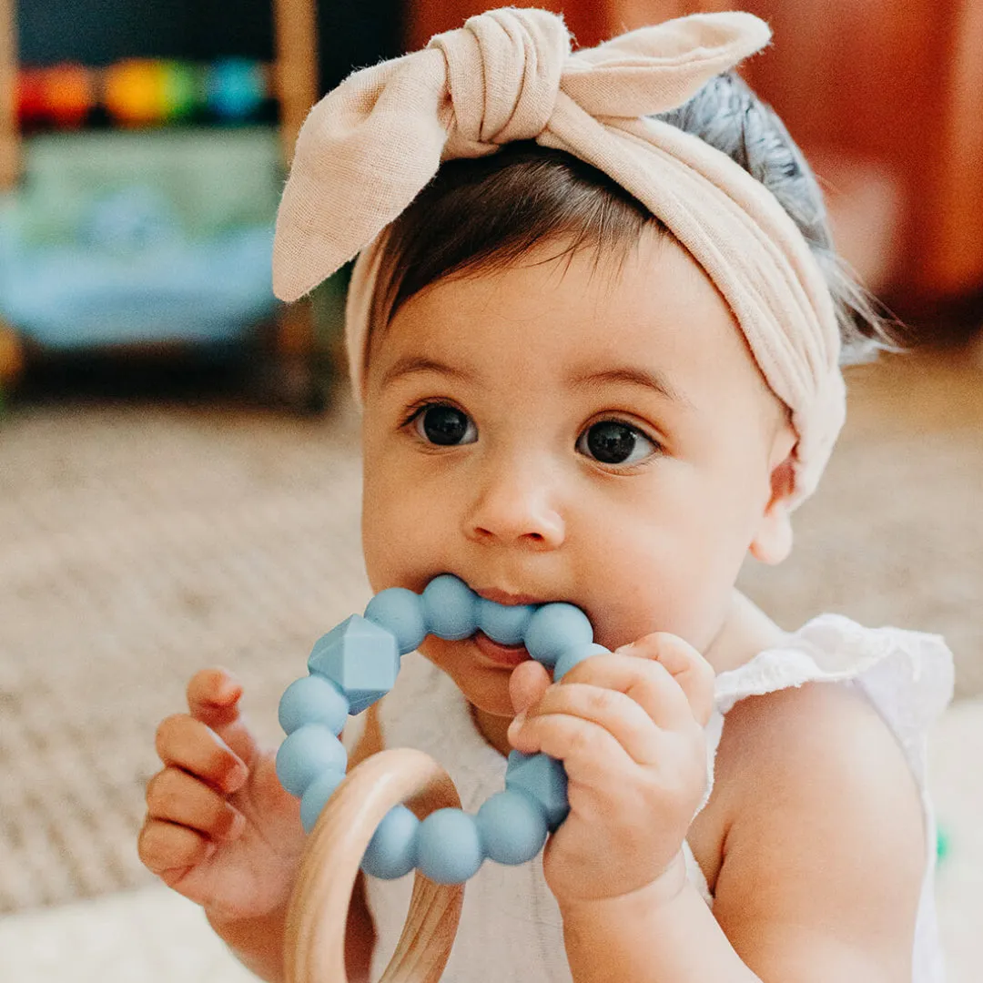 Jellystone Designs Moon Baby Teether - Blush