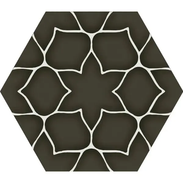 Kerala Hexagon Charcoal