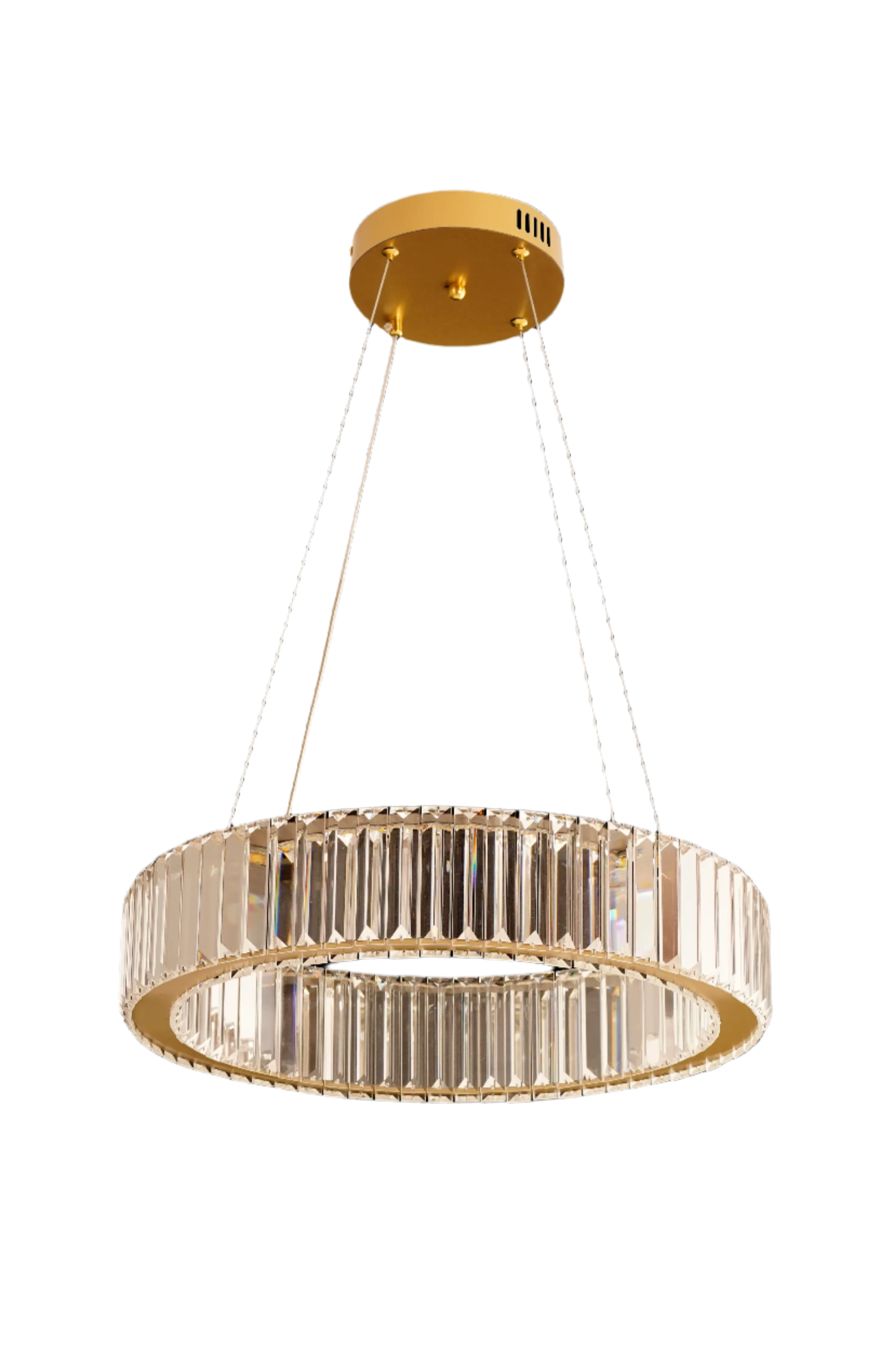KHA1060 Polished Gold Halo Crystal Chandelier - LED
