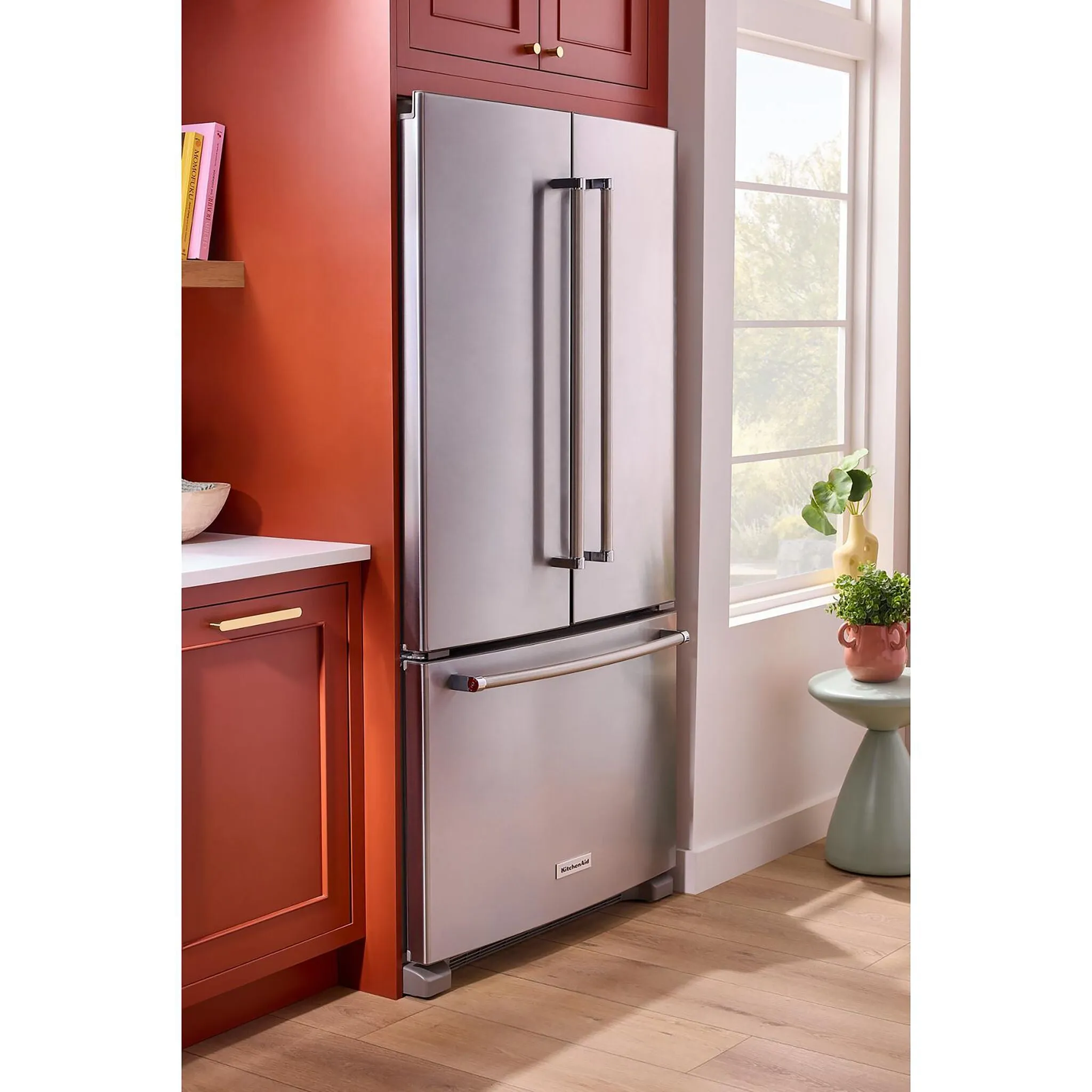 KitchenAid Fingerprint Resistant Stainless Steel Counter-Depth French Door Refrigerator (20 Cu.Ft) - KRFC136RPS