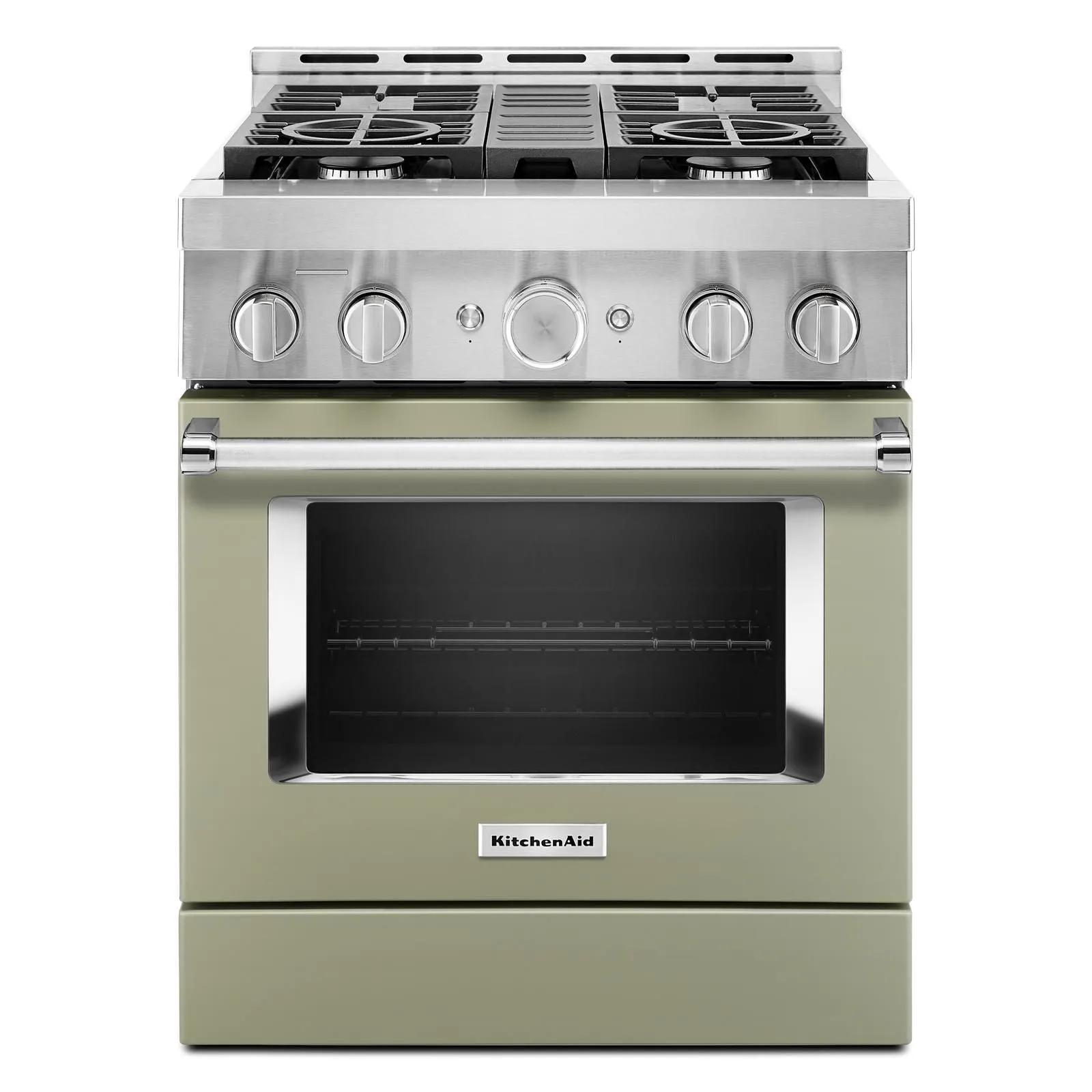 KitchenAid Matte Avocado Smart Freestanding Commercial Gas Range (4.1 Cu. Ft.) - KFGC500JAV