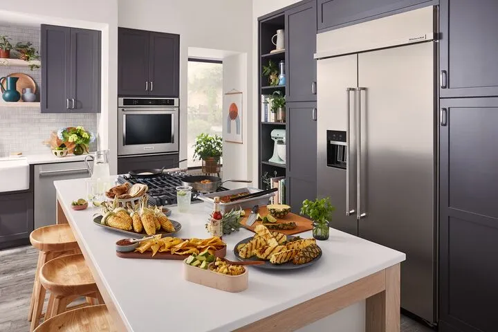 KitchenAid Stainless Steel 48" Built-In Side-by-Side Refrigerator (29.4 cu. ft.) - KBSD708MSS