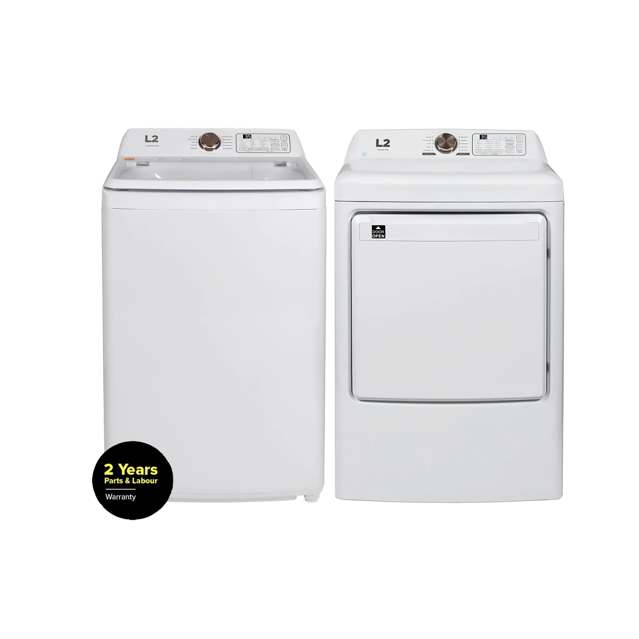 L2 White Top-Load Washer (4.7 Cu.Ft.) and Electric Dryer (7 Cu.Ft.) - LT47A3AWW/LE47A3AWW