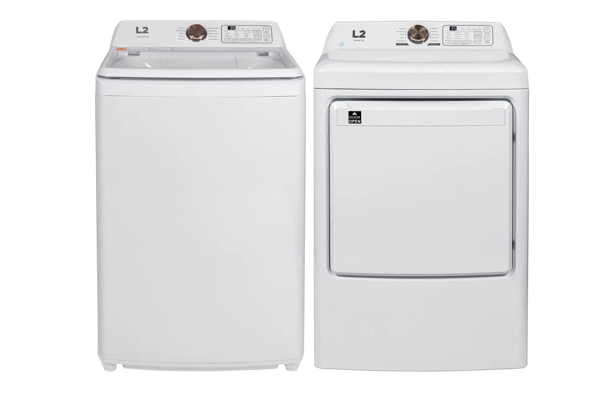 L2 White Top-Load Washer (4.7 Cu.Ft.) and Electric Dryer (7 Cu.Ft.) - LT47A3AWW/LE47A3AWW