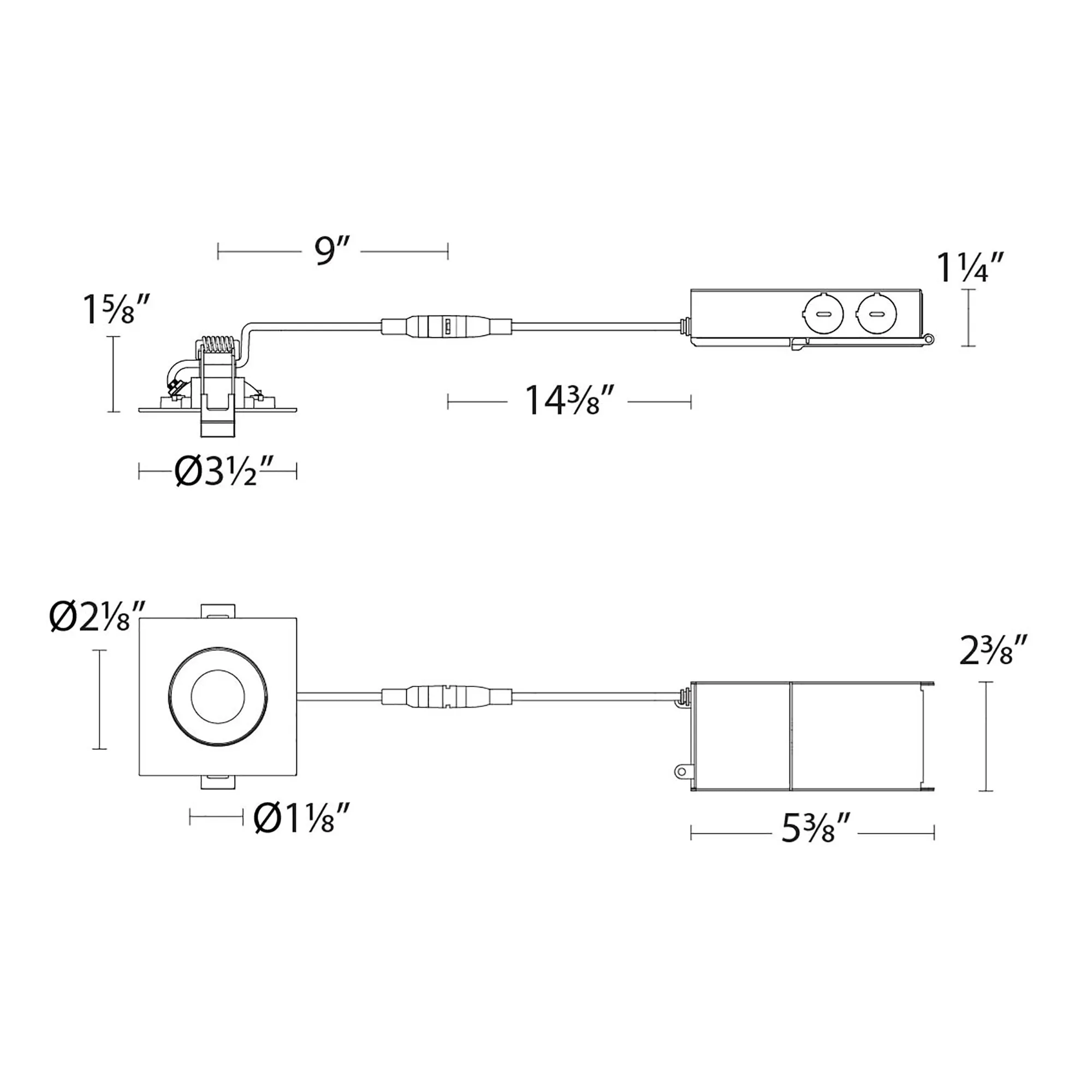 Lotos 2" LED 1-Light Square Adjustable Recessed Kit (Pack of 6)