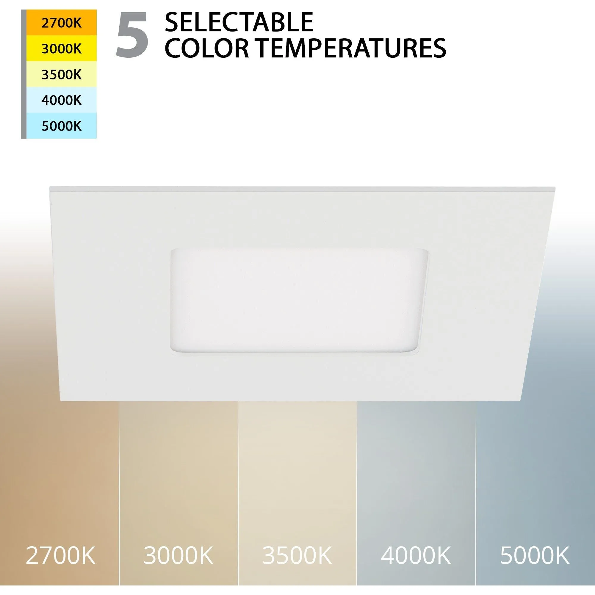Lotos 6" LED 5-CCT Square Recessed Kit