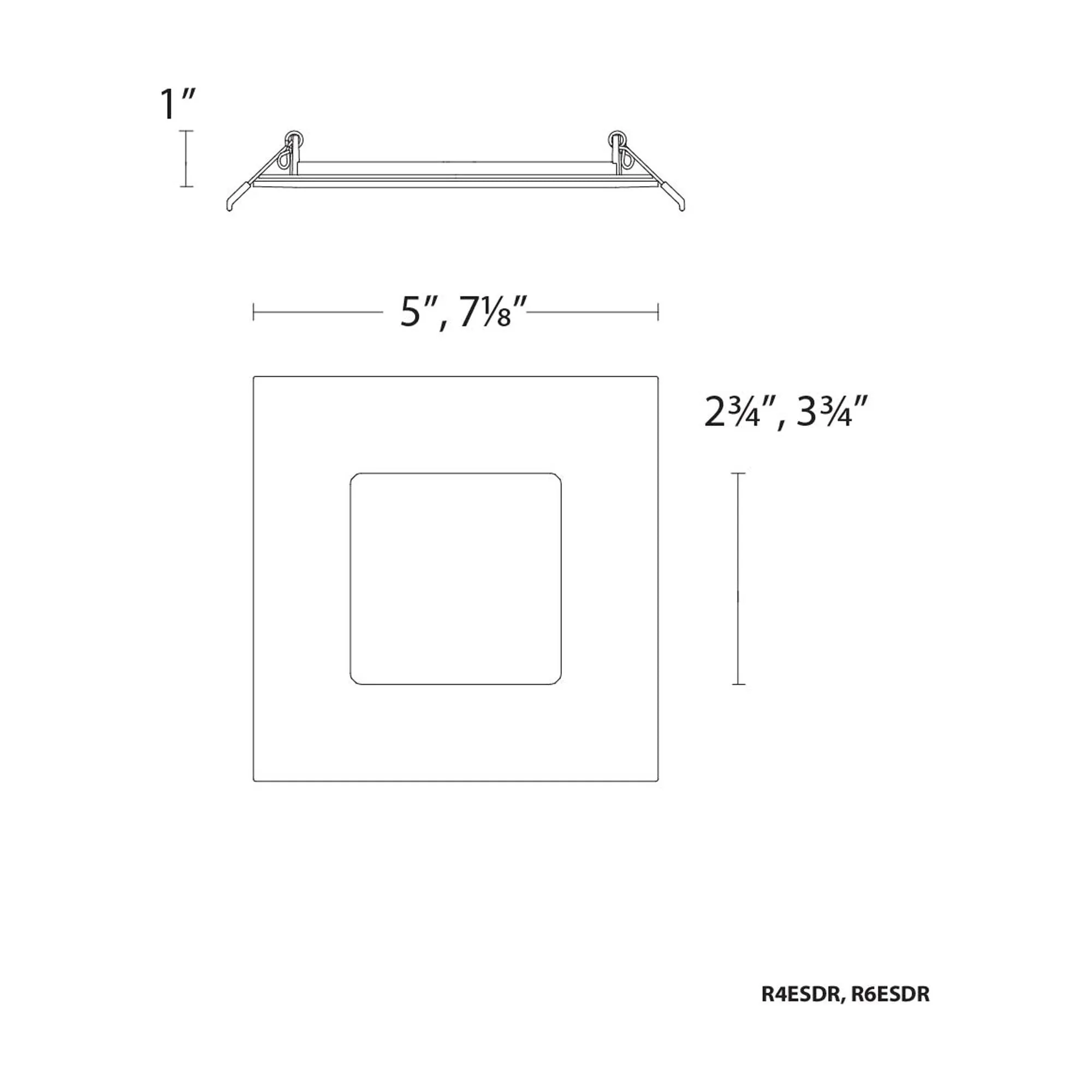 Lotos 6" LED 5-CCT Square Recessed Kit