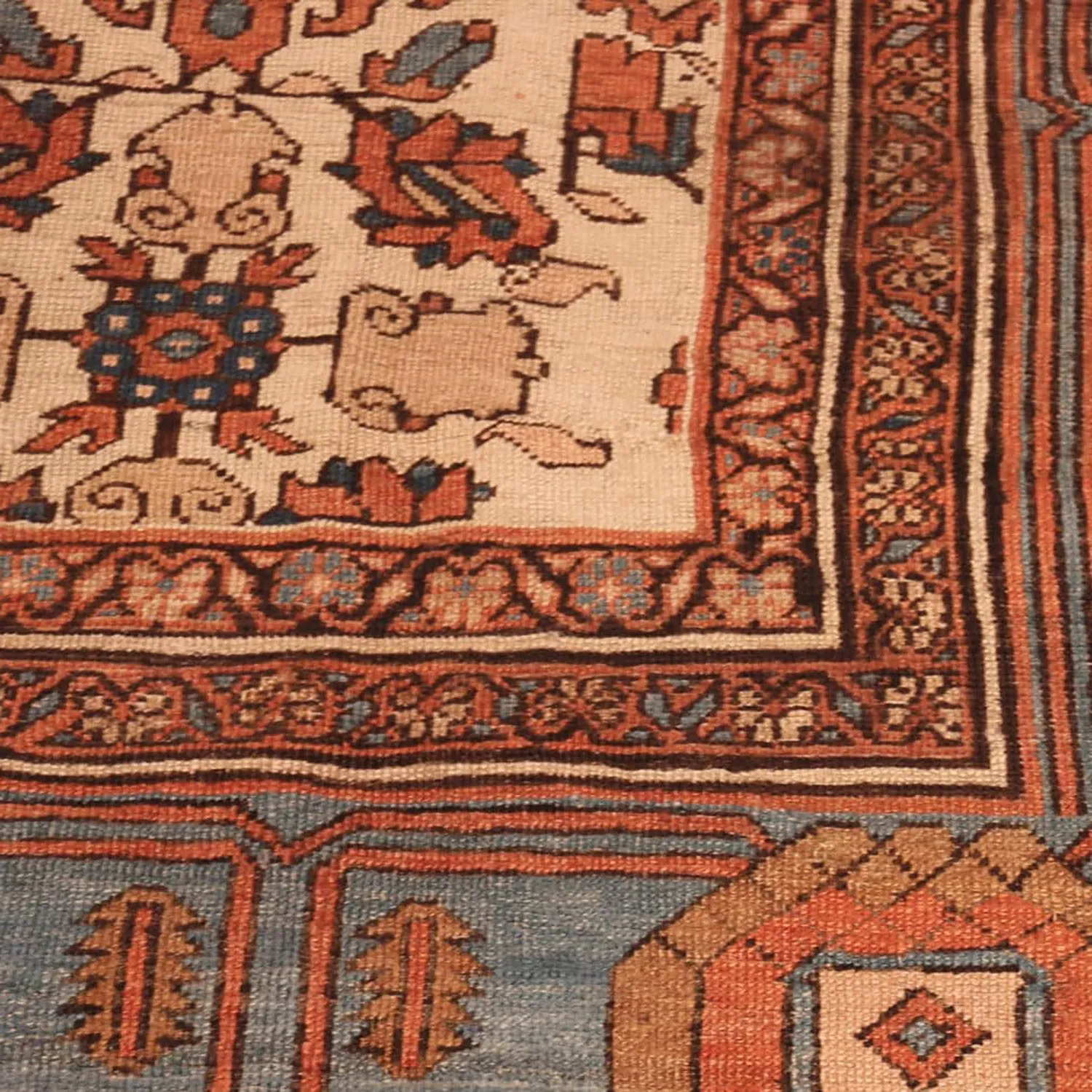 Multicolored Antique Persian Bakshaish Wool Rug - 12' x 15'3"