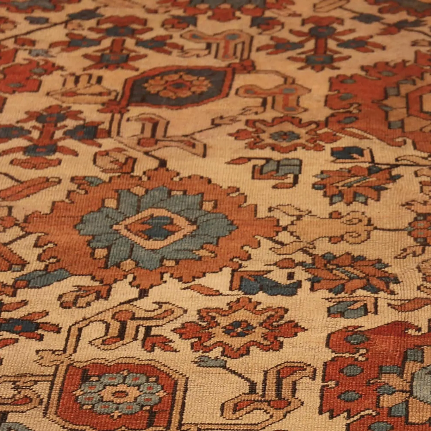 Multicolored Antique Persian Bakshaish Wool Rug - 12' x 15'3"