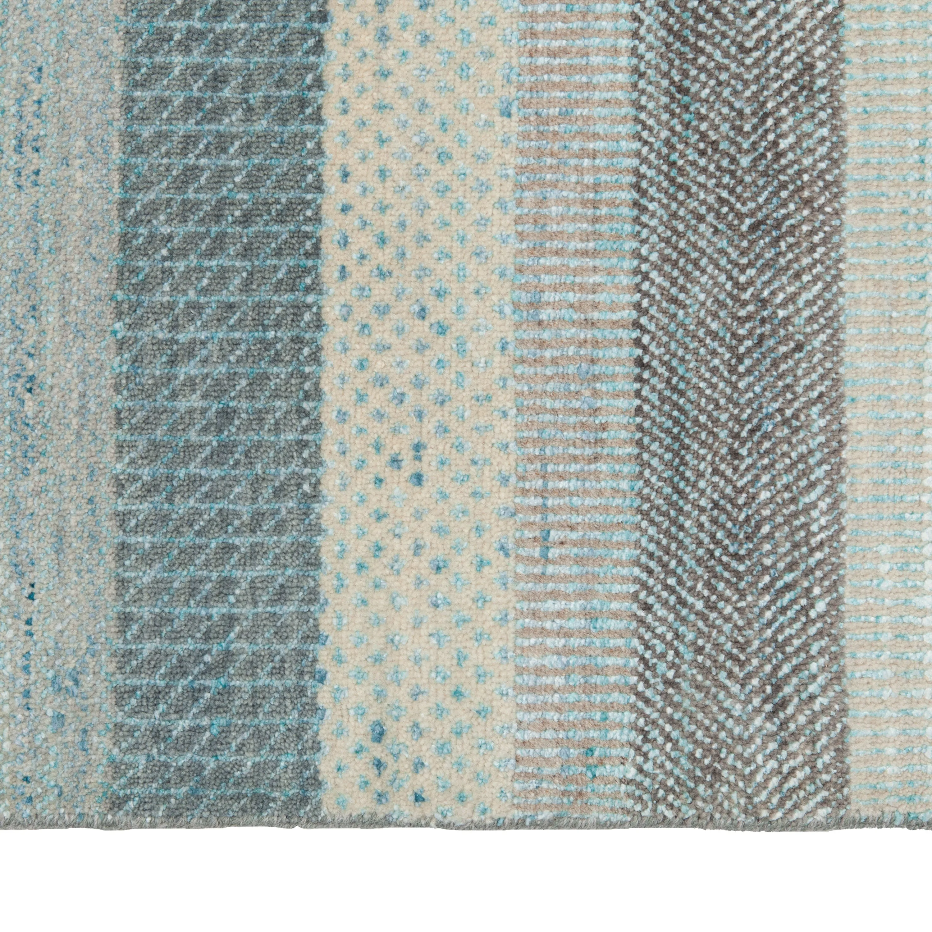 Multicolored Contemporary Indo Savannah Rug - 9'1" x 12'1"
