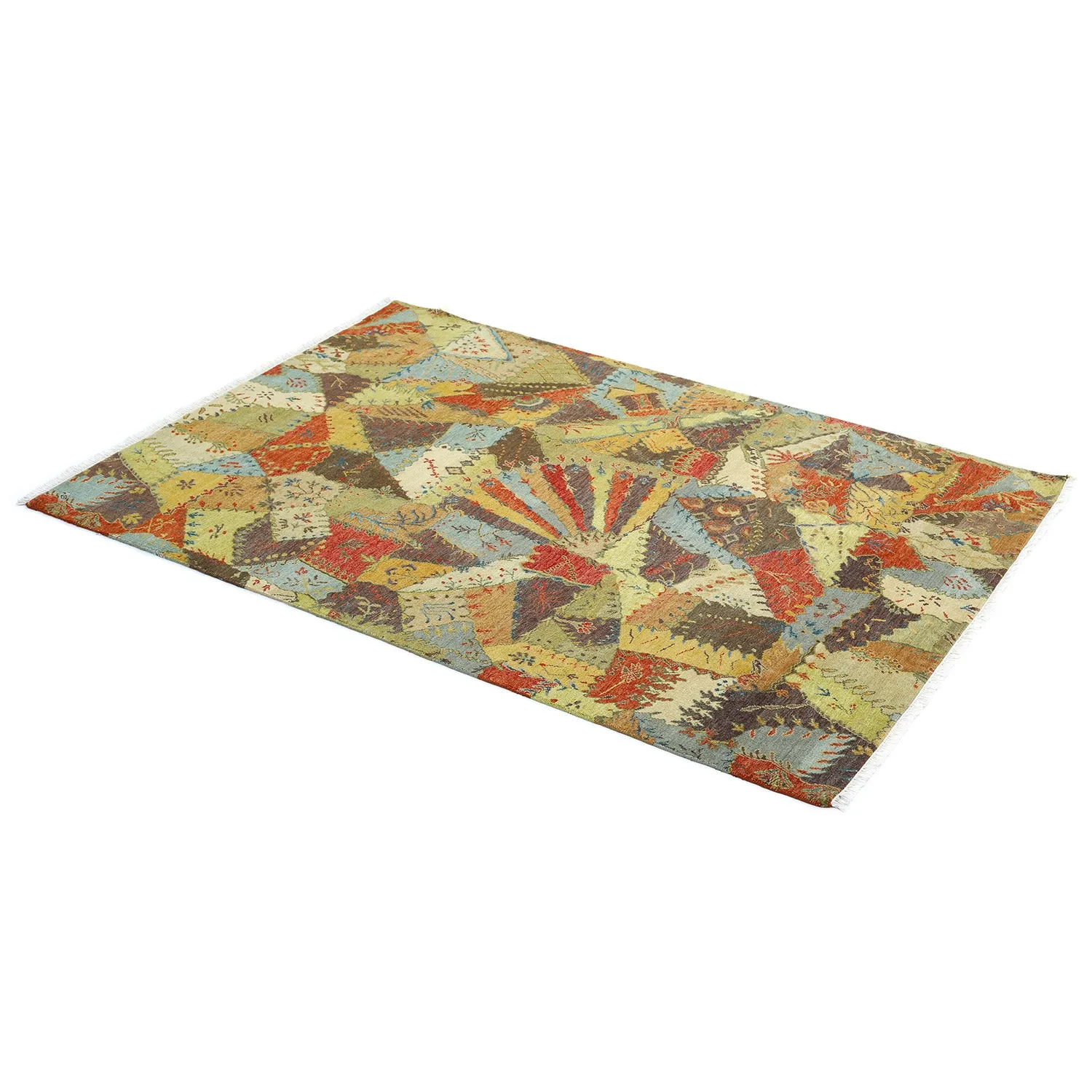 Multicolored Contemporary Wool Rug - 4'11" x 6'11"