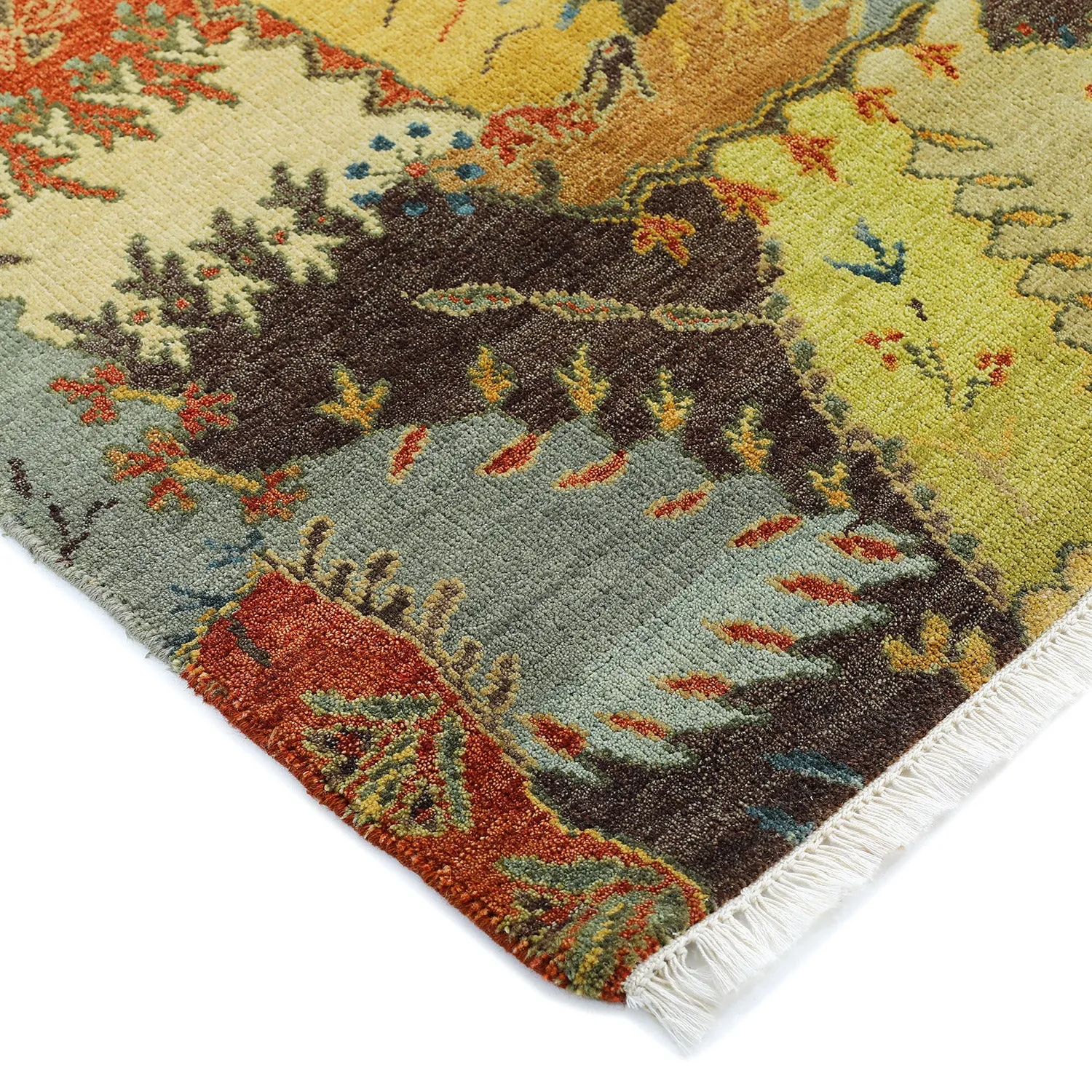 Multicolored Contemporary Wool Rug - 4'11" x 6'11"
