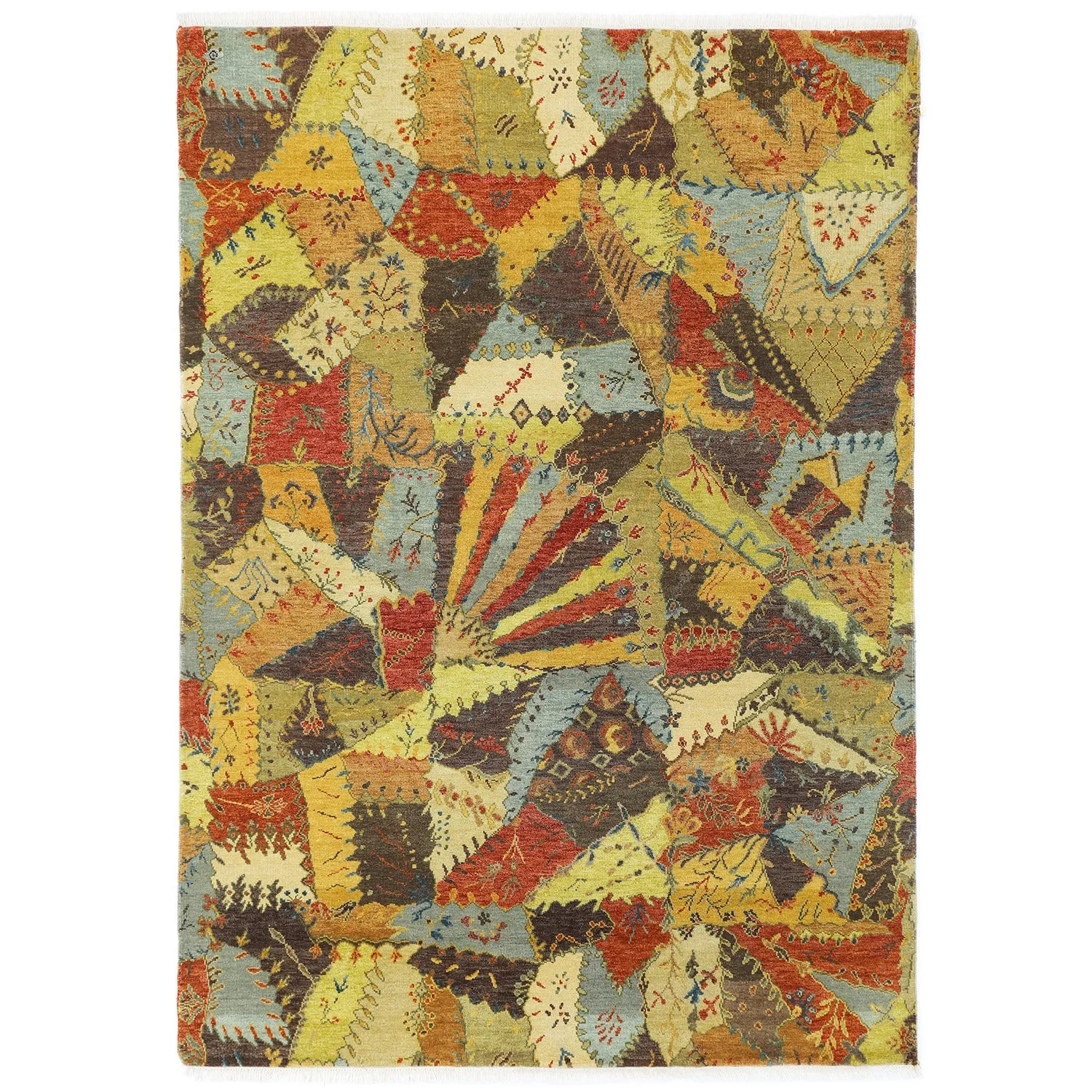 Multicolored Contemporary Wool Rug - 4'11" x 6'11"