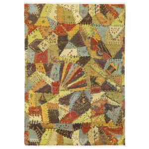 Multicolored Contemporary Wool Rug - 4'11" x 6'11"