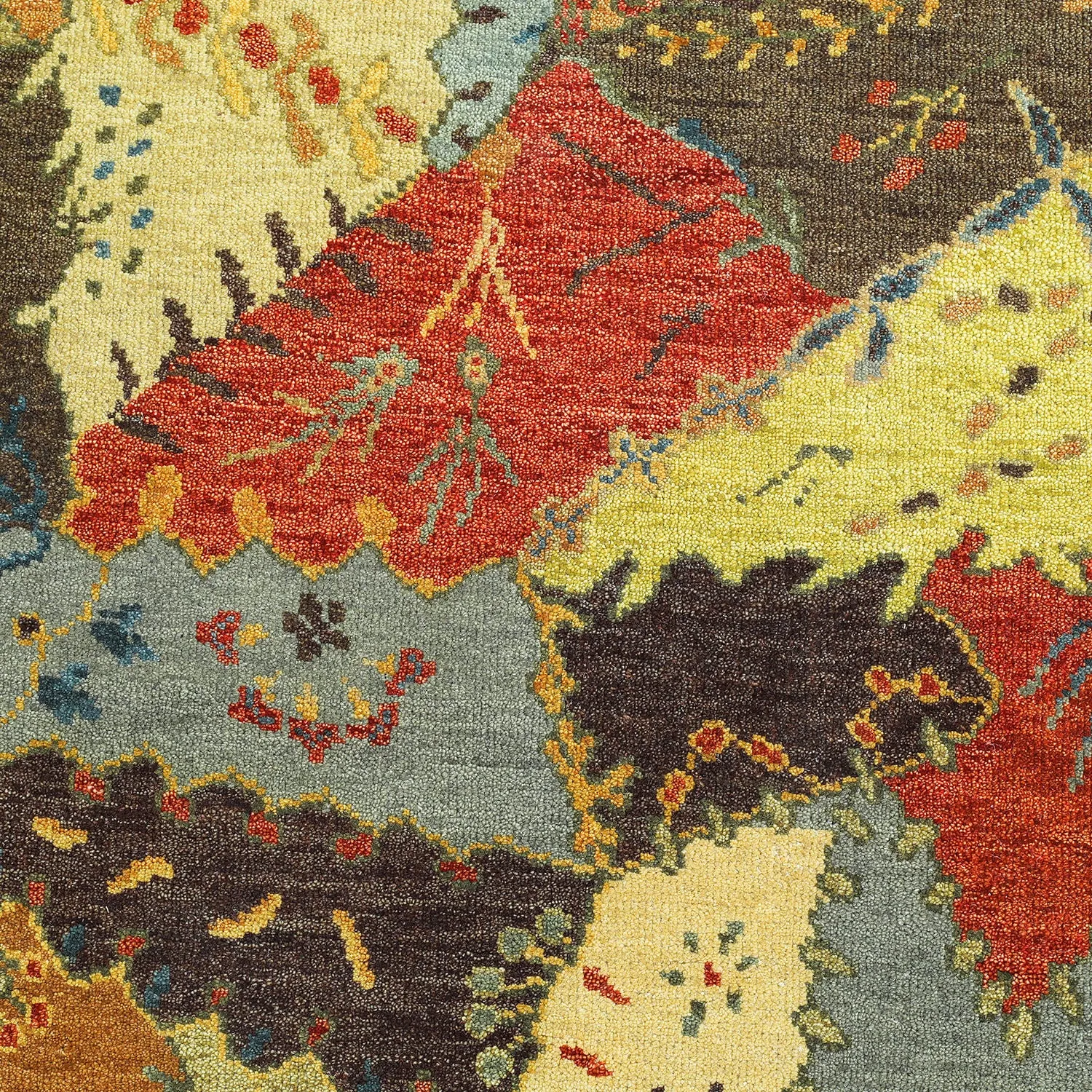 Multicolored Contemporary Wool Rug - 4'11" x 6'11"