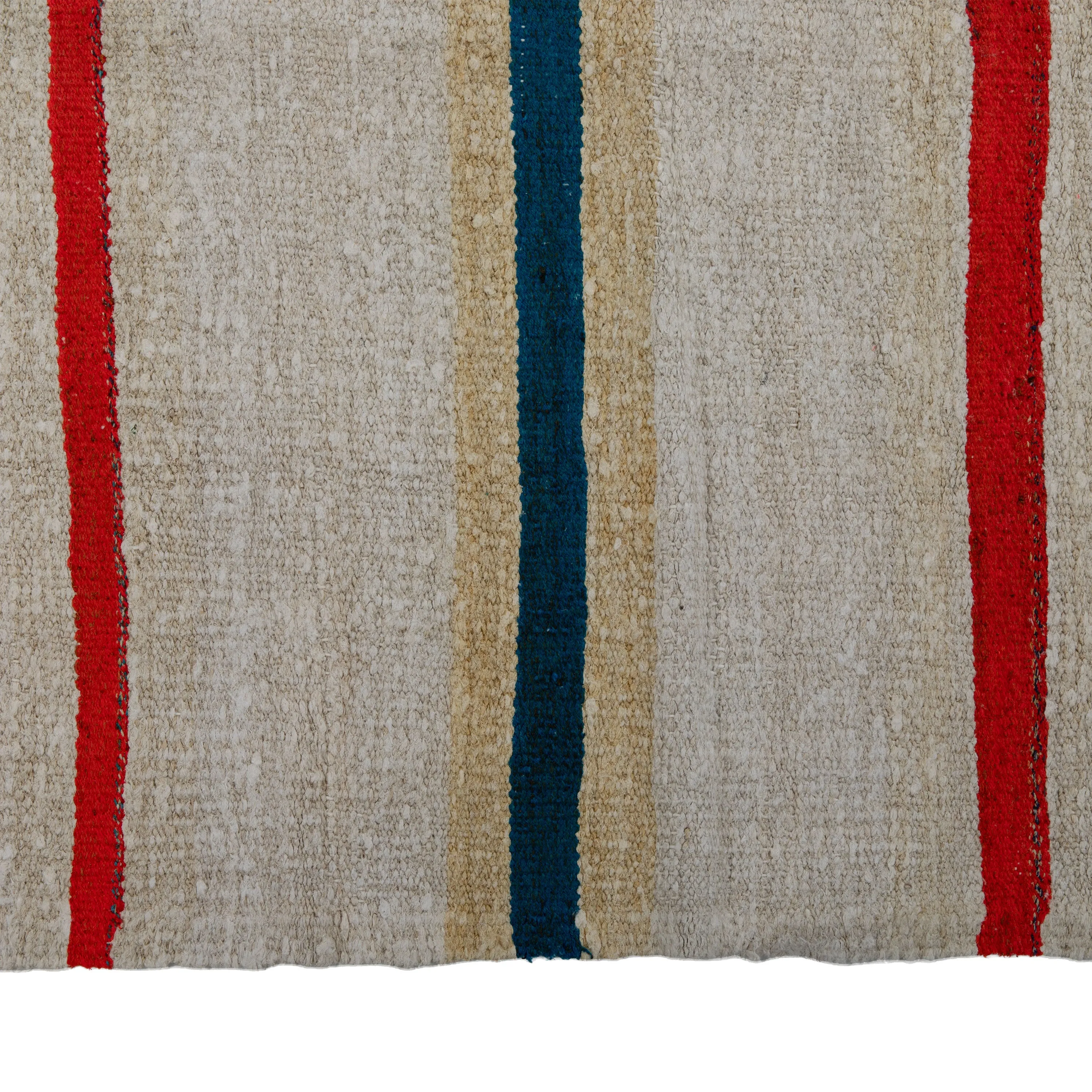Multicolored Flatweave Wool Rug - 6'4" x 11'9"