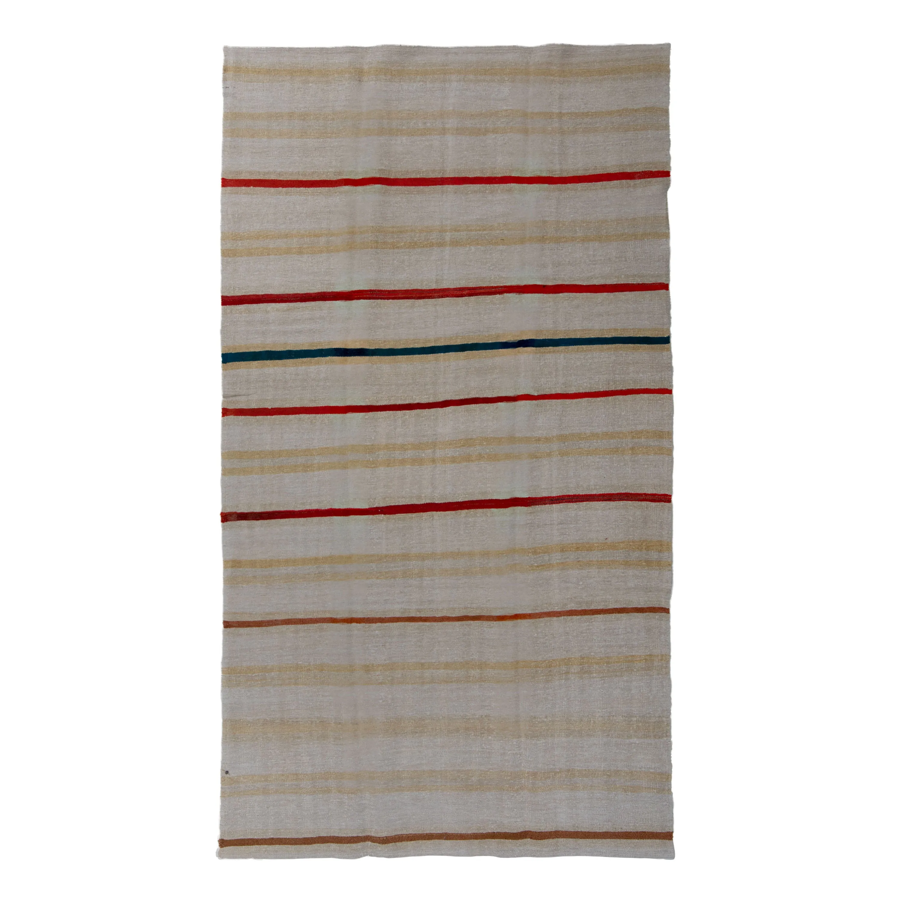 Multicolored Flatweave Wool Rug - 6'4" x 11'9"
