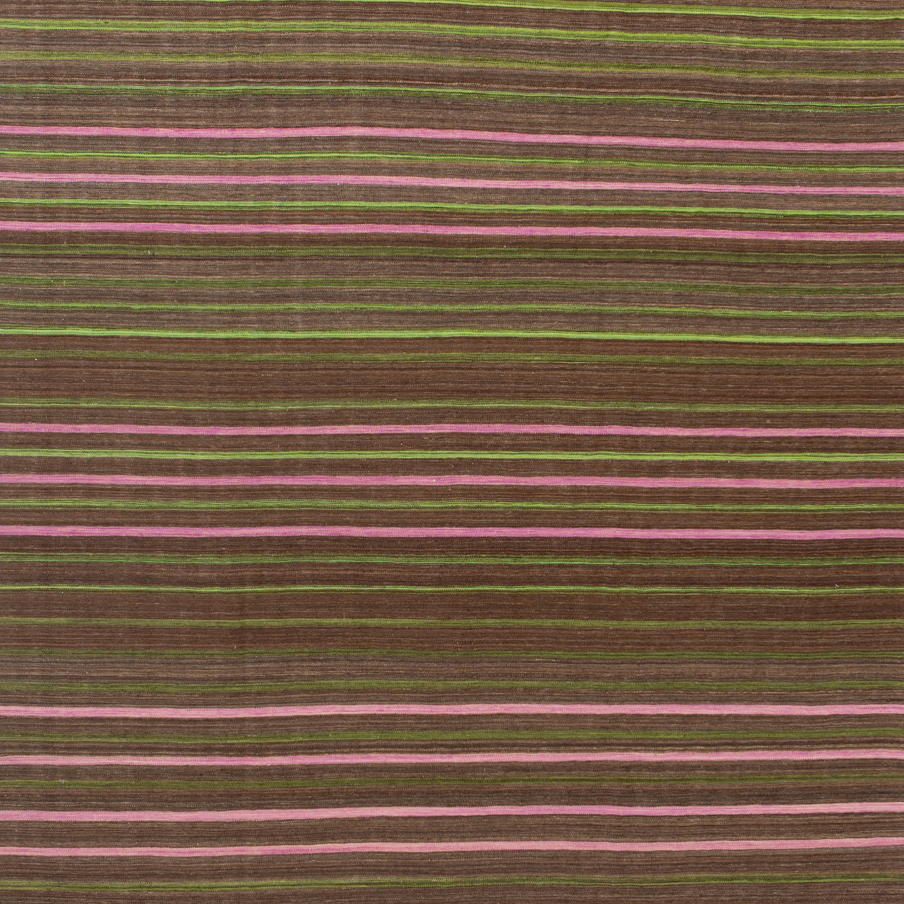 Multicolored Flatweave Wool Rug - 8'2" x 10'1"