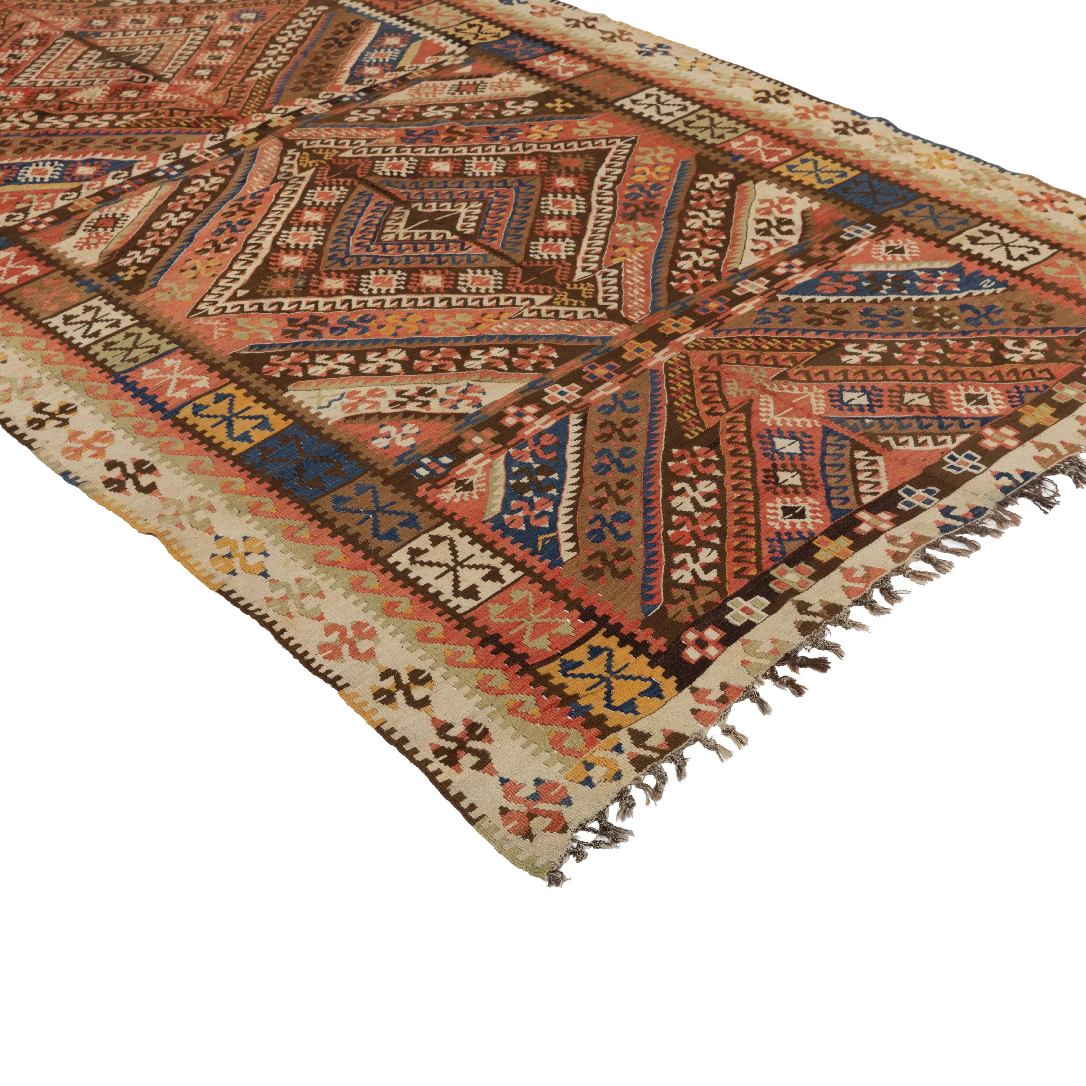 Multicolored Traditional Wool Runner - 5'7" x 13'2"
