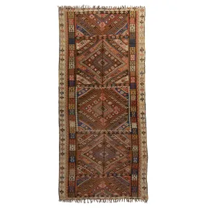 Multicolored Traditional Wool Runner - 5'7" x 13'2"
