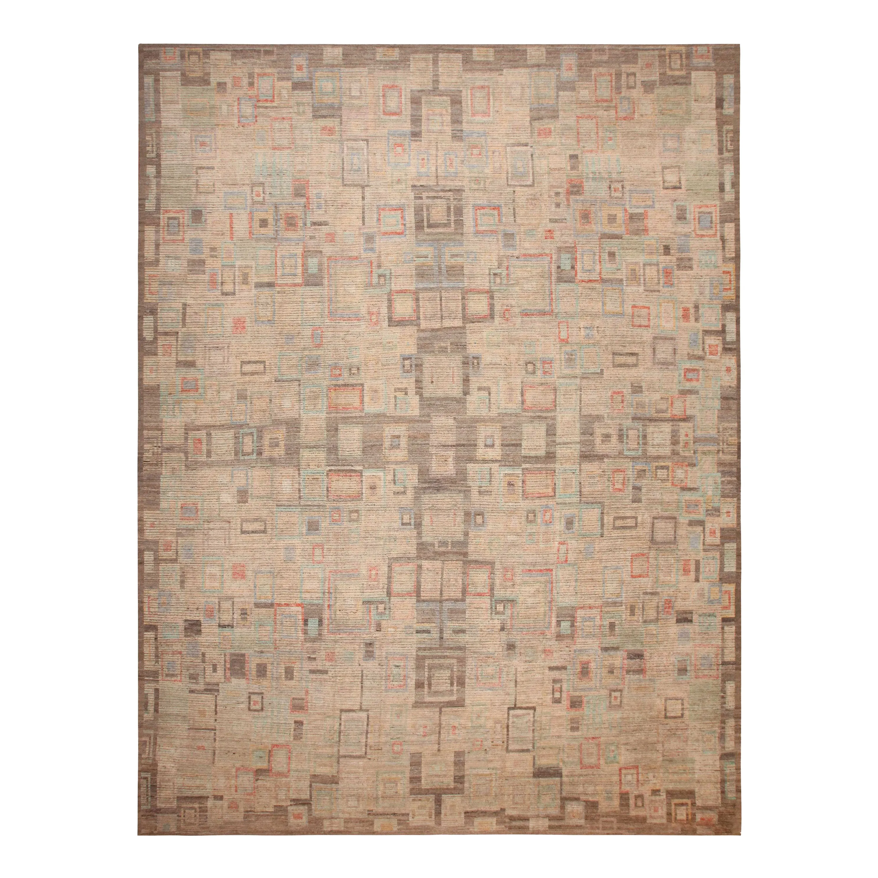 Multicolored Zameen Geometric Modern Oversized Rug - 15'7" x 20'8"