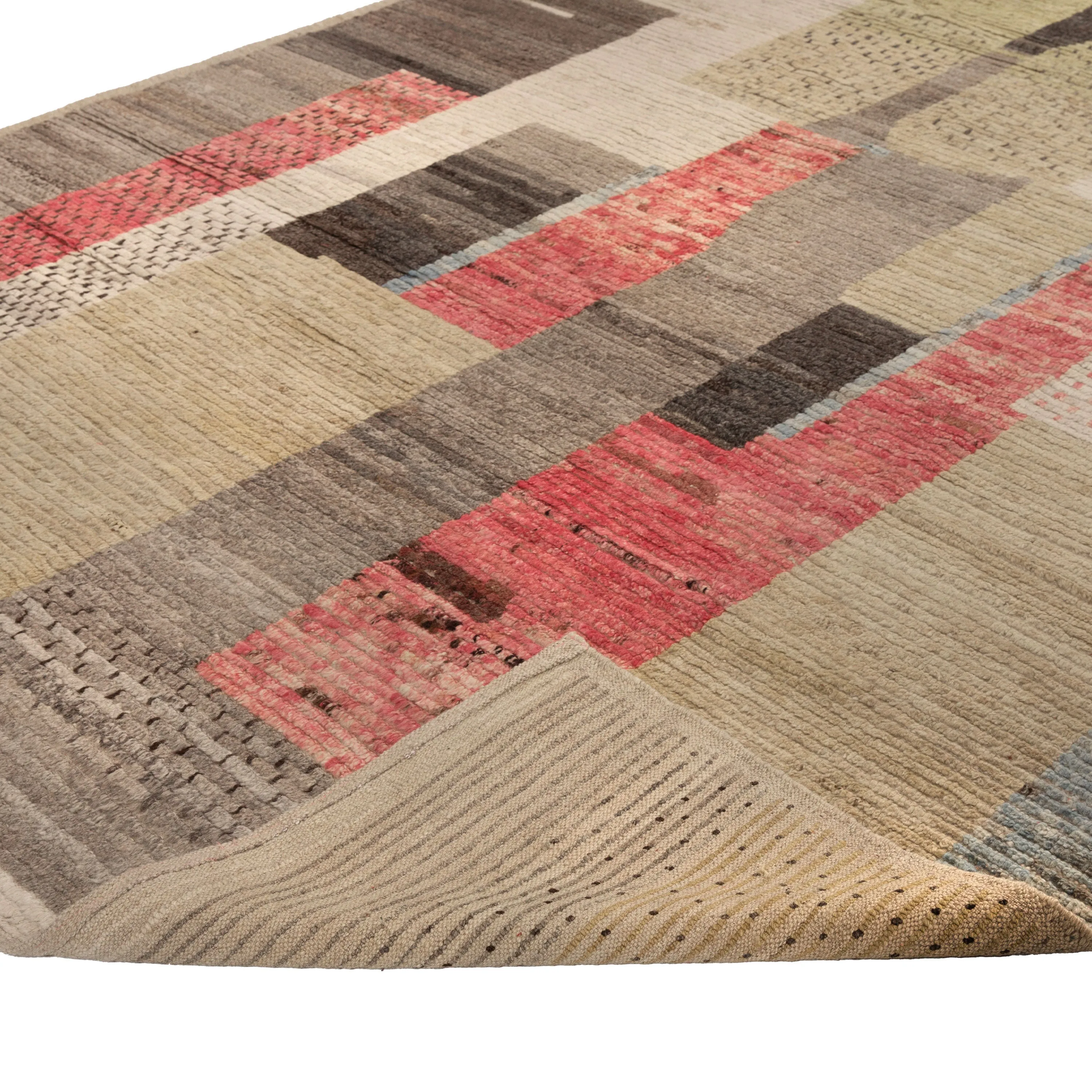 Multicolored Zameen Modern Wool Rug - 6' x 9'