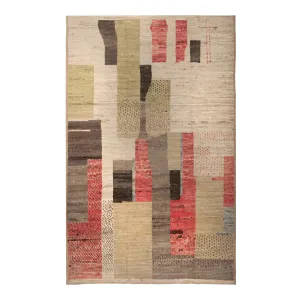 Multicolored Zameen Modern Wool Rug - 6' x 9'
