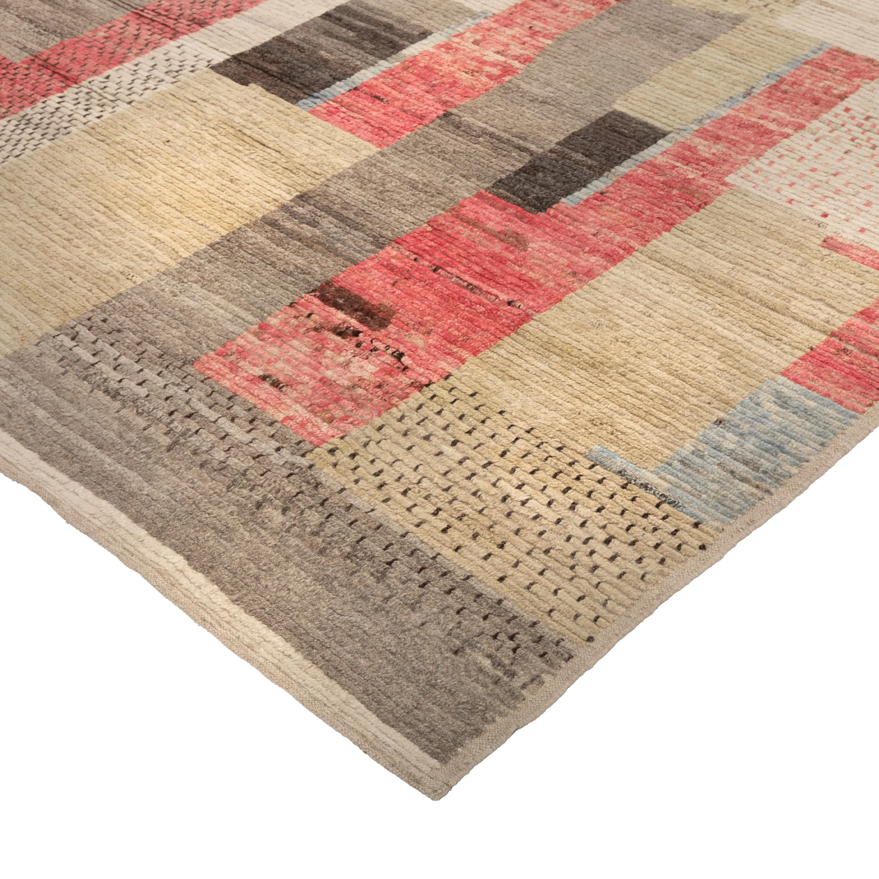 Multicolored Zameen Modern Wool Rug - 6' x 9'