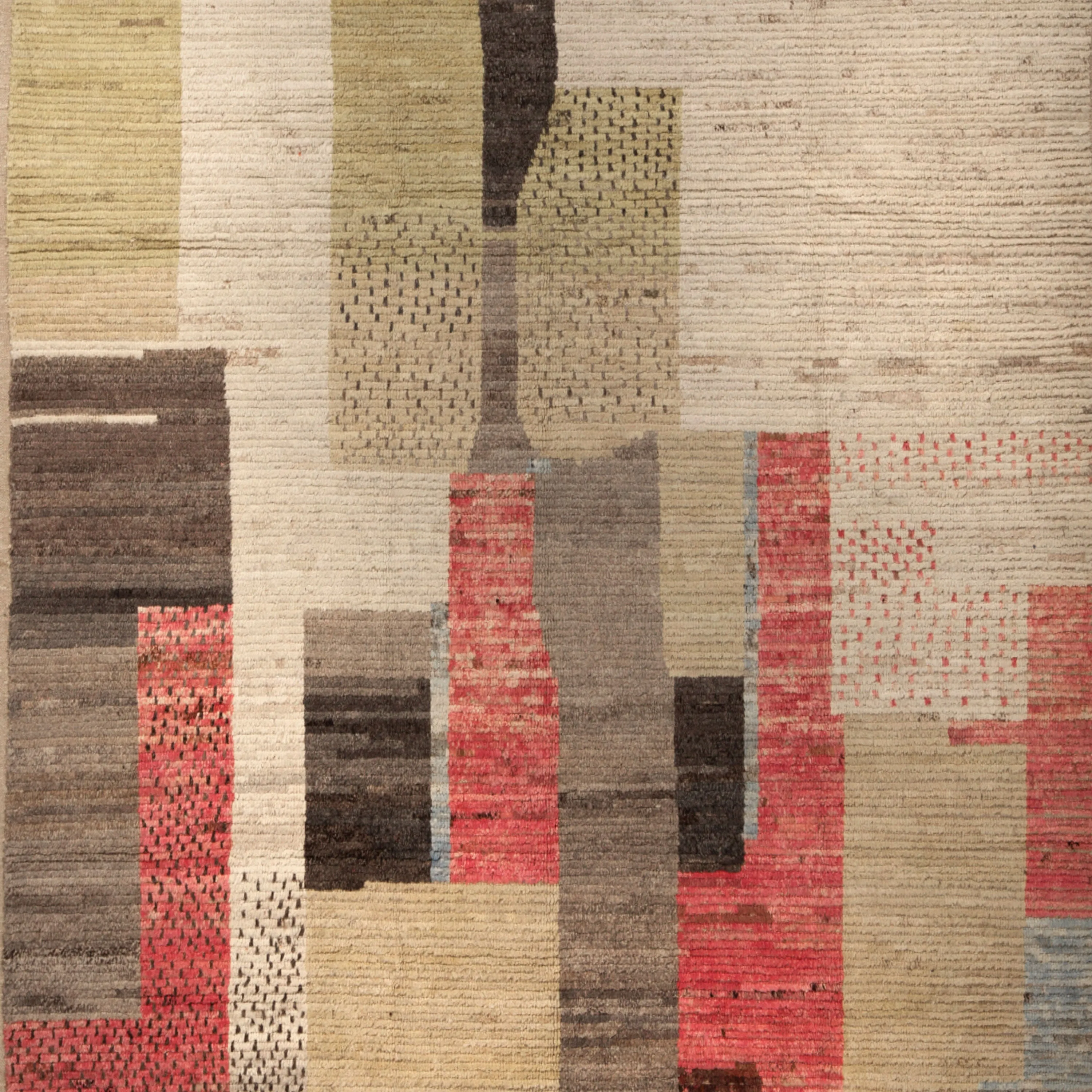 Multicolored Zameen Modern Wool Rug - 6' x 9'