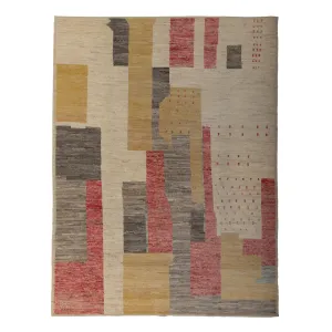 Mutlicolored Zameen Transitional Wool Rug- 9'2" x 12'2"
