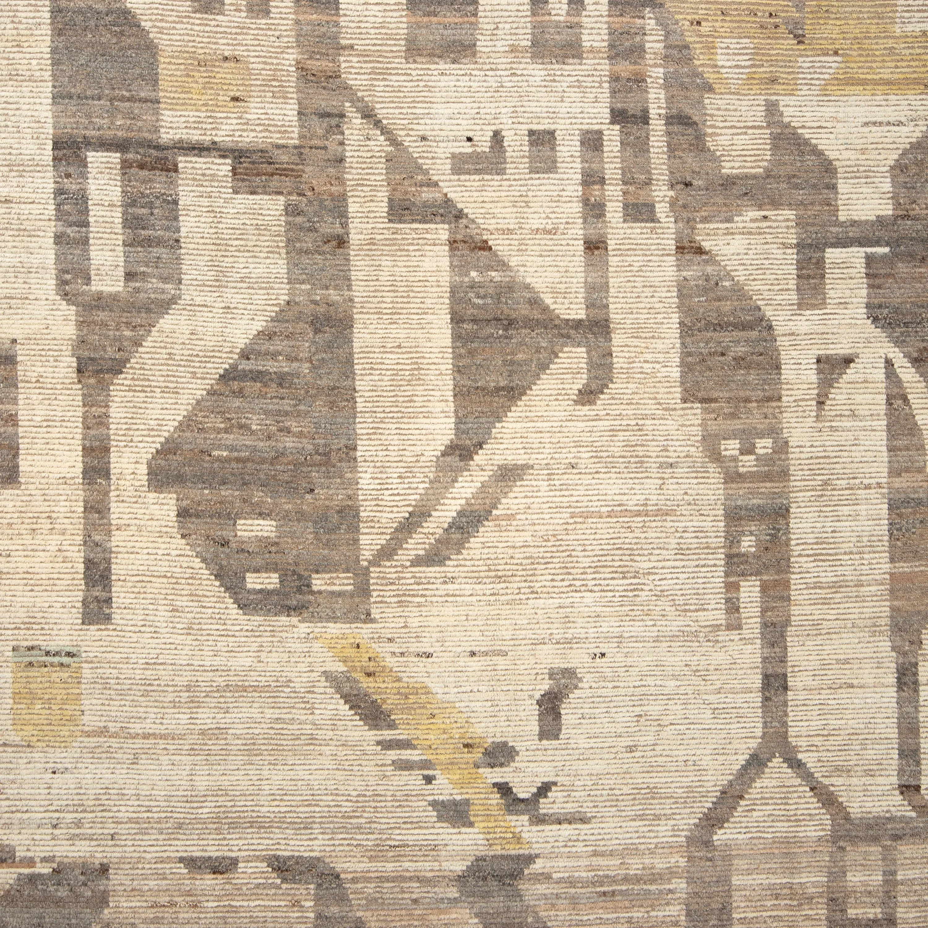 Natural Zameen Transitional Wool Rug - 8'10" x 10'10"