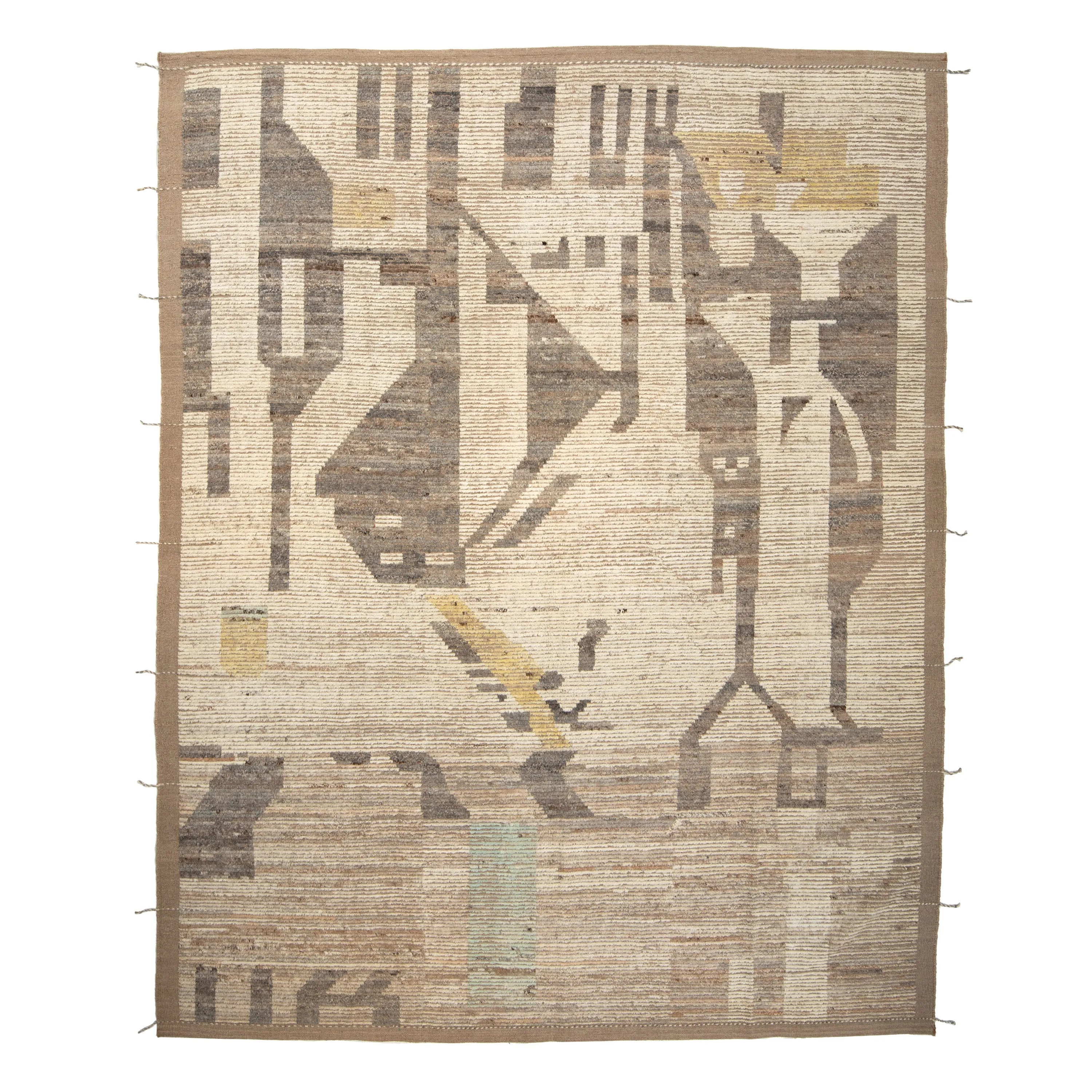 Natural Zameen Transitional Wool Rug - 8'10" x 10'10"