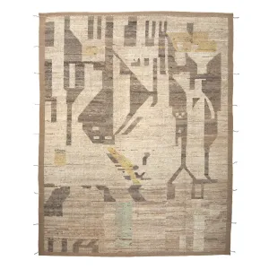 Natural Zameen Transitional Wool Rug - 8'10" x 10'10"