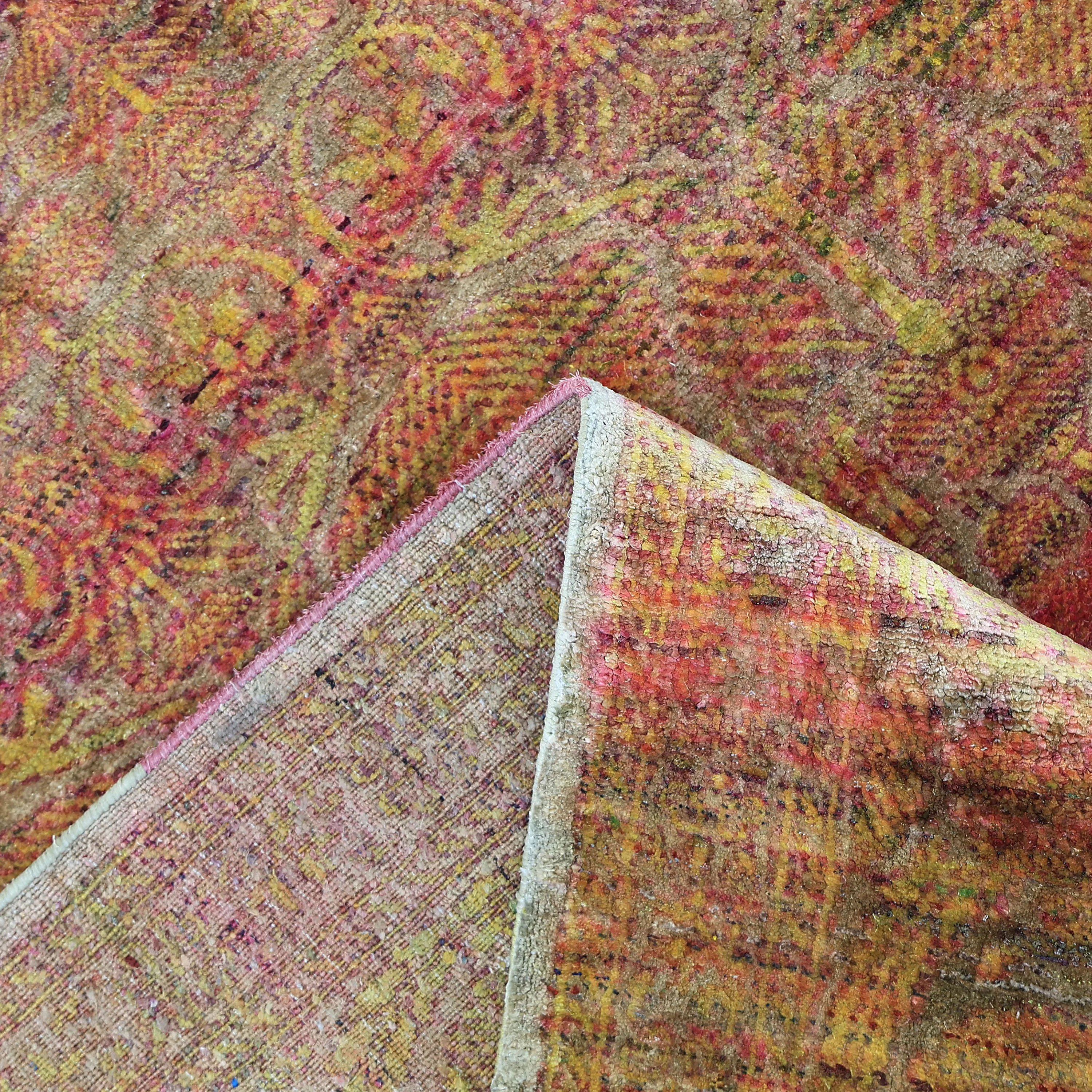 Orange Alchemy Transitional Silk Rug - 9'9" x 14'
