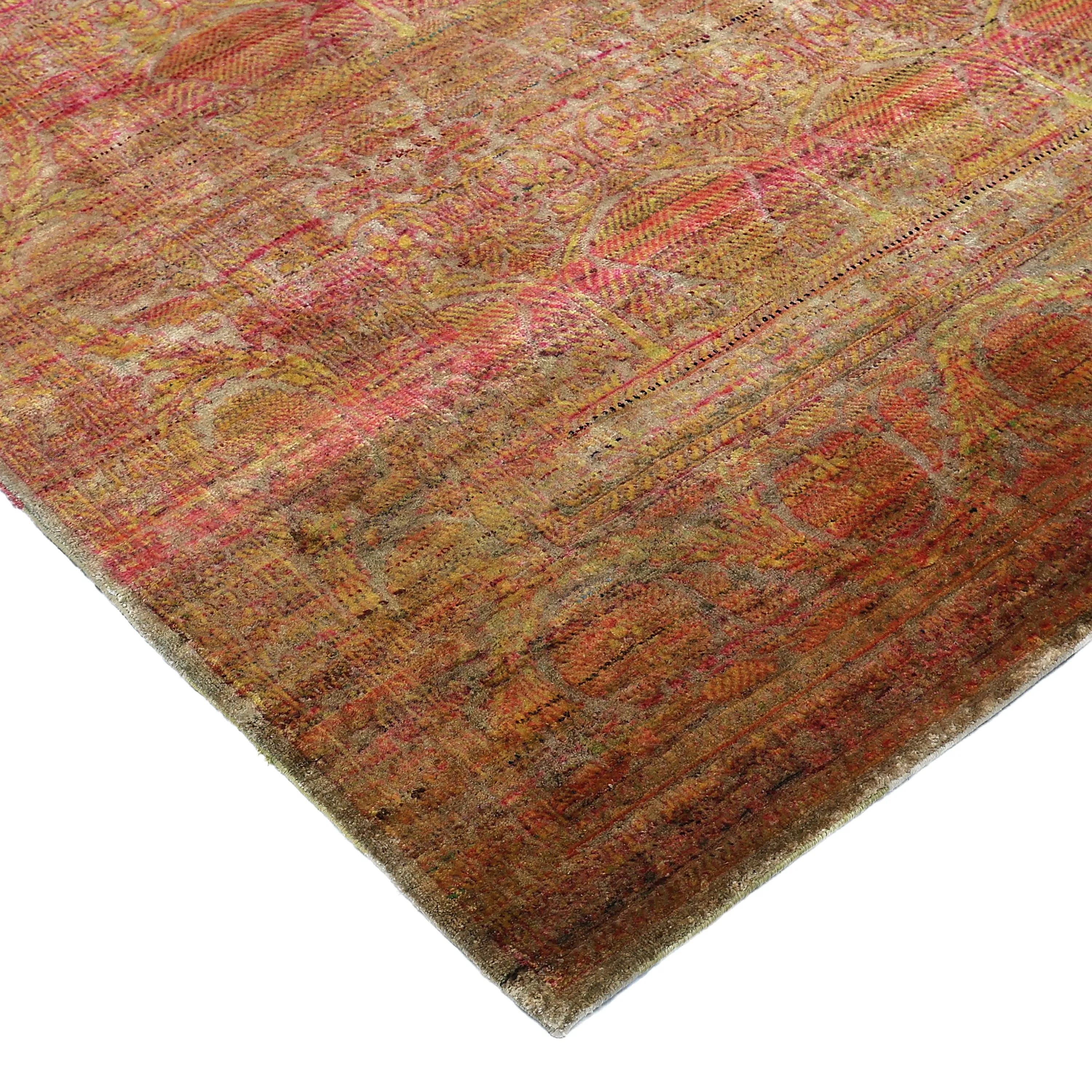 Orange Alchemy Transitional Silk Rug - 9'9" x 14'