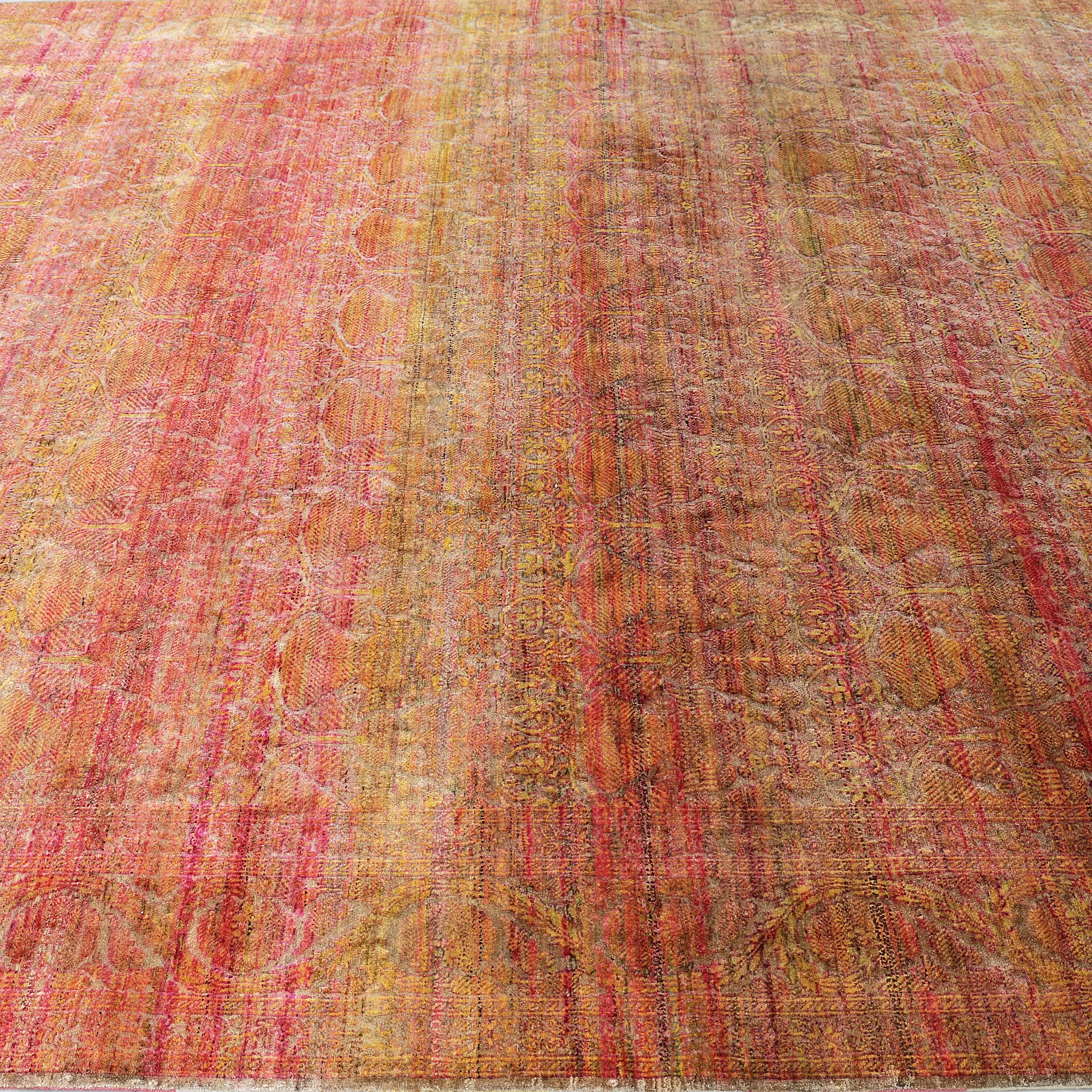 Orange Alchemy Transitional Silk Rug - 9'9" x 14'