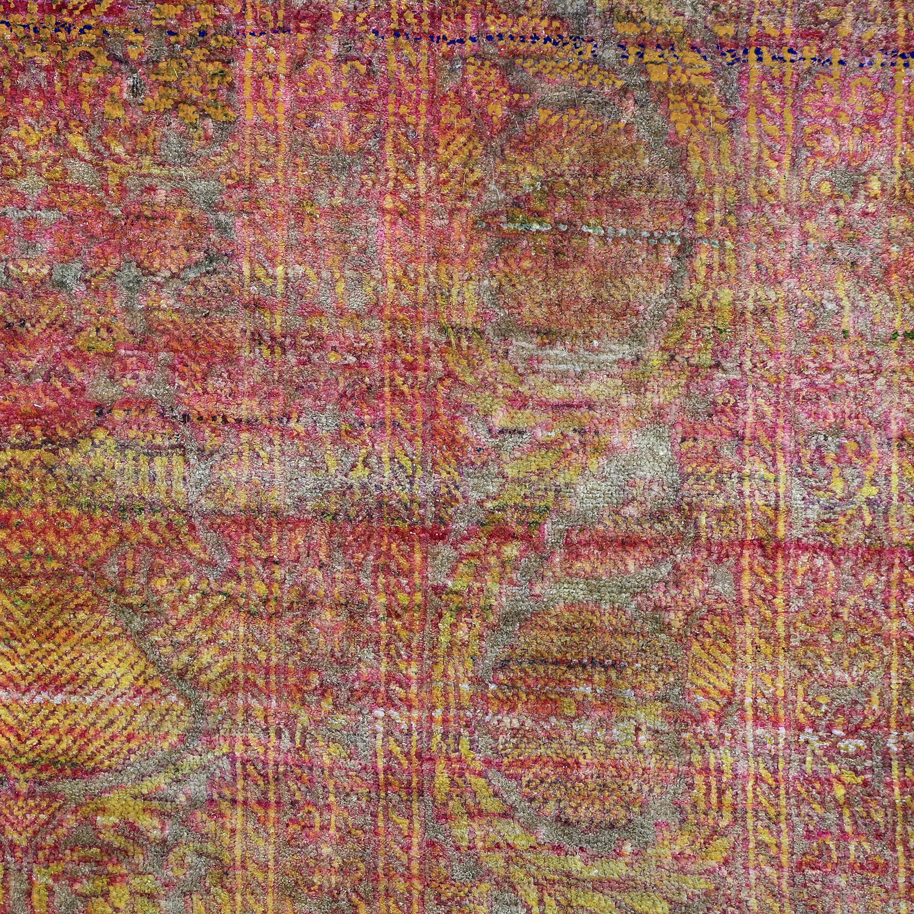 Orange Alchemy Transitional Silk Rug - 9'9" x 14'