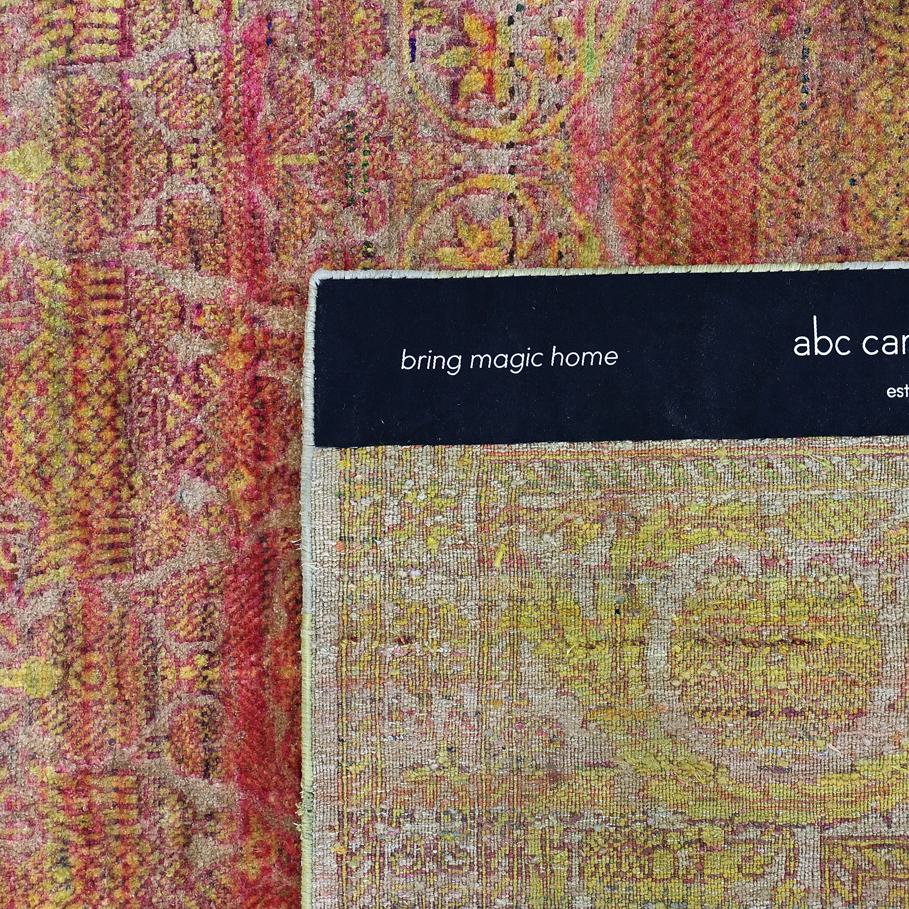 Orange Alchemy Transitional Silk Rug - 9'9" x 14'